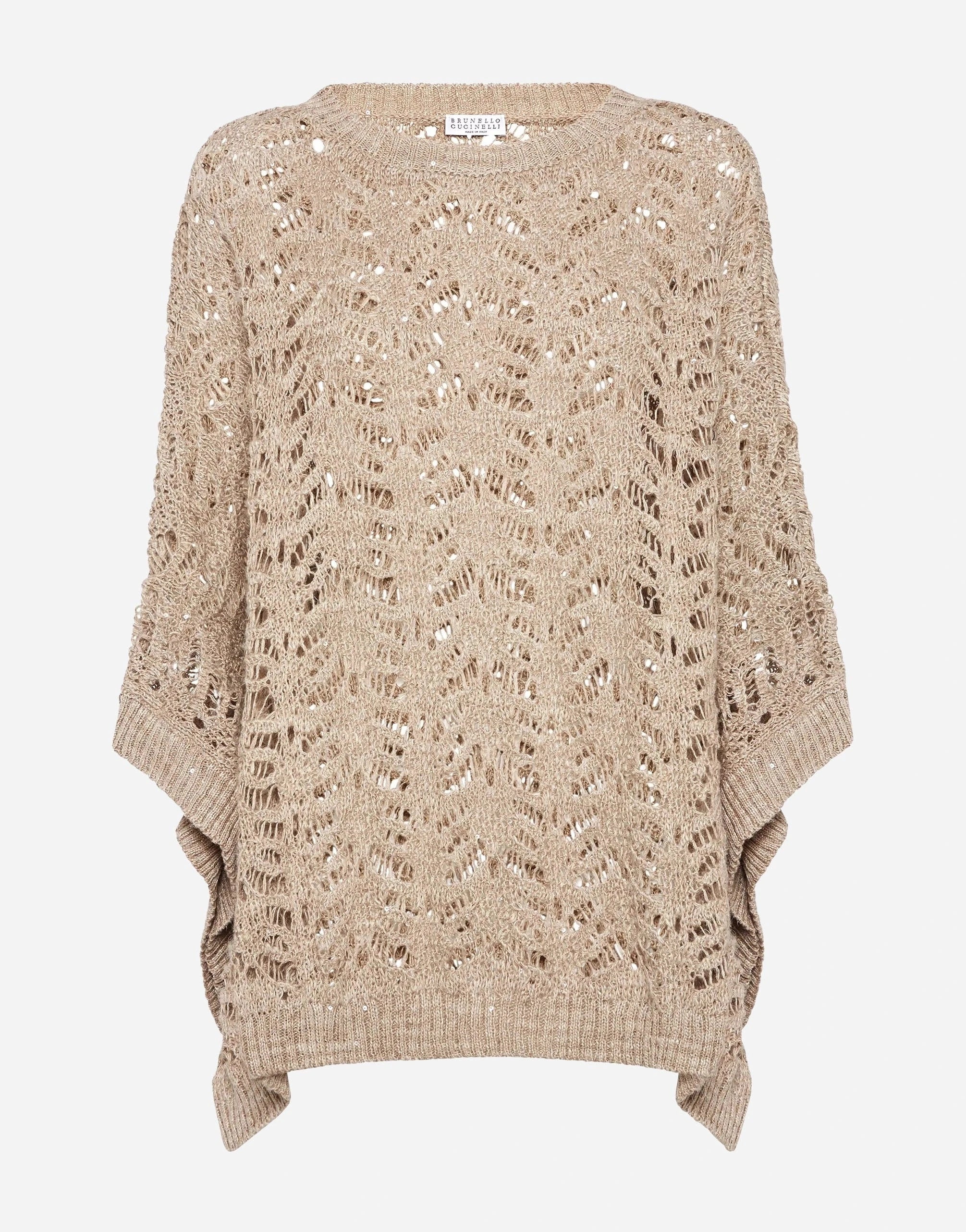 Brunello Cucinelli Foliage Lace Knit Poncho