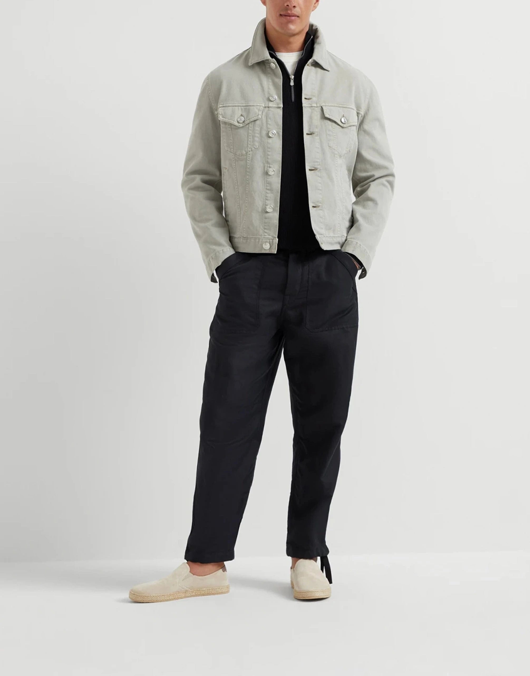 Brunello Cucinelli Garment-Dyed Denim Jacket