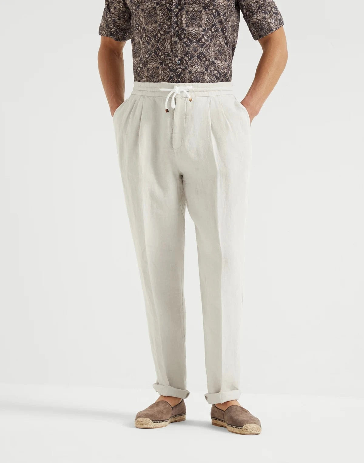 Brunello Cucinelli Garment-Dyed Leisure Drawstring Trousers
