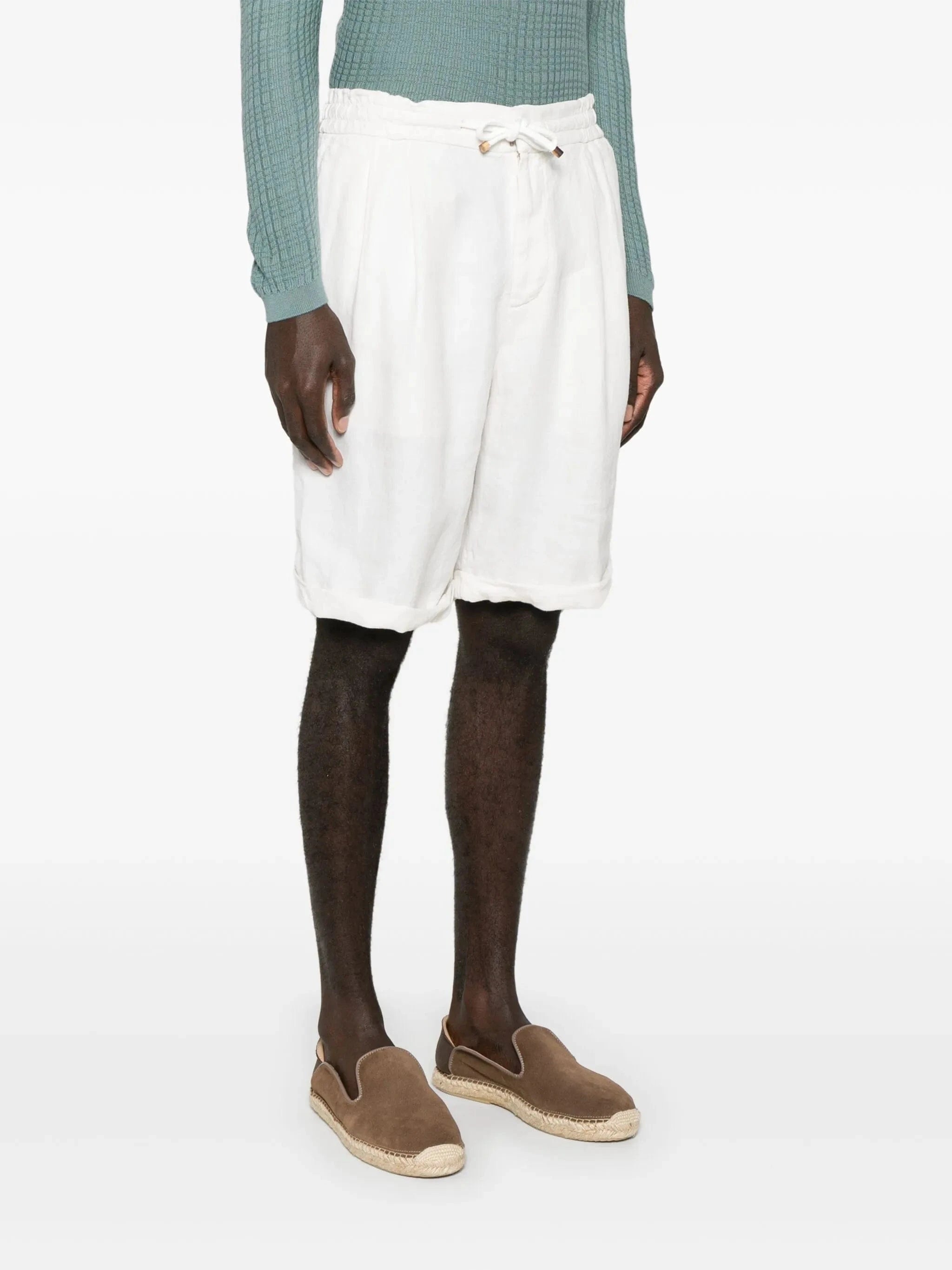 Brunello Cucinelli Garment-Dyed Linen Drawstring Shorts