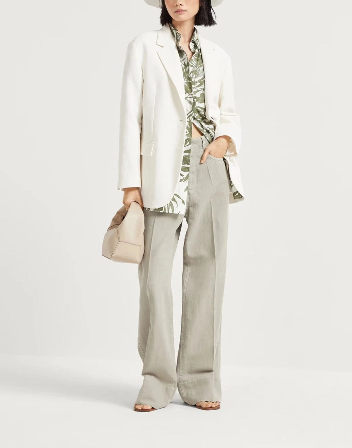 Brunello Cucinelli Garment-Dyed Monili Wide-Leg Jeans