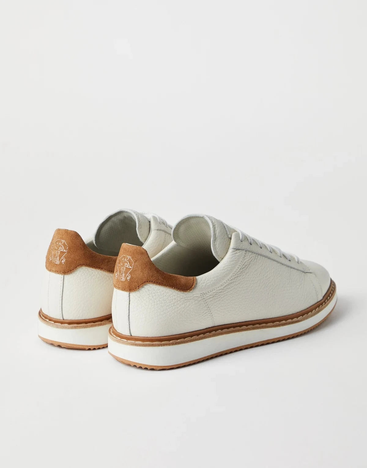 Brunello Cucinelli Grained Leather Low-Top Sneakers