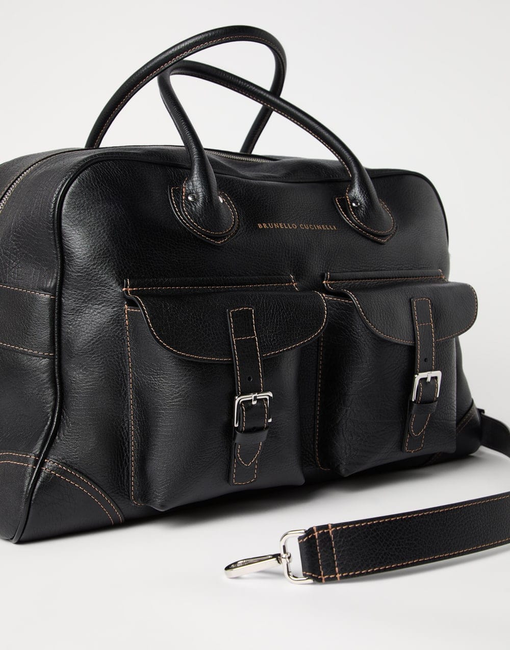 Brunello Cucinelli Grained Leather Weekender Bag