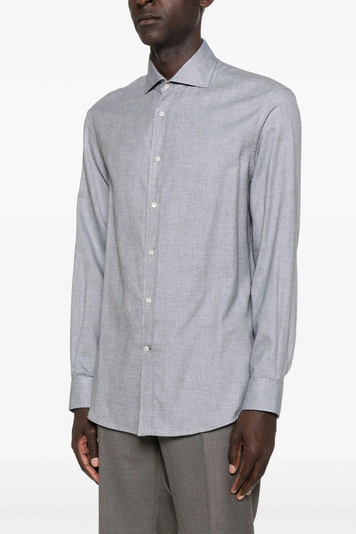 Brunello Cucinelli Gray Cotton Shirt - alternate view