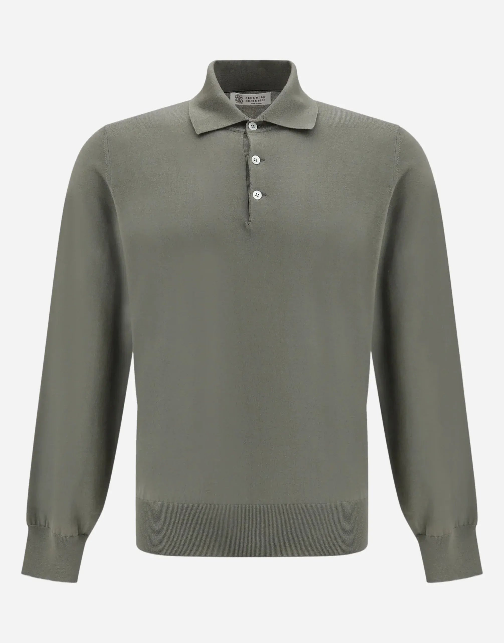 Brunello Cucinelli Green Cotton Lightweight Polo Shirt