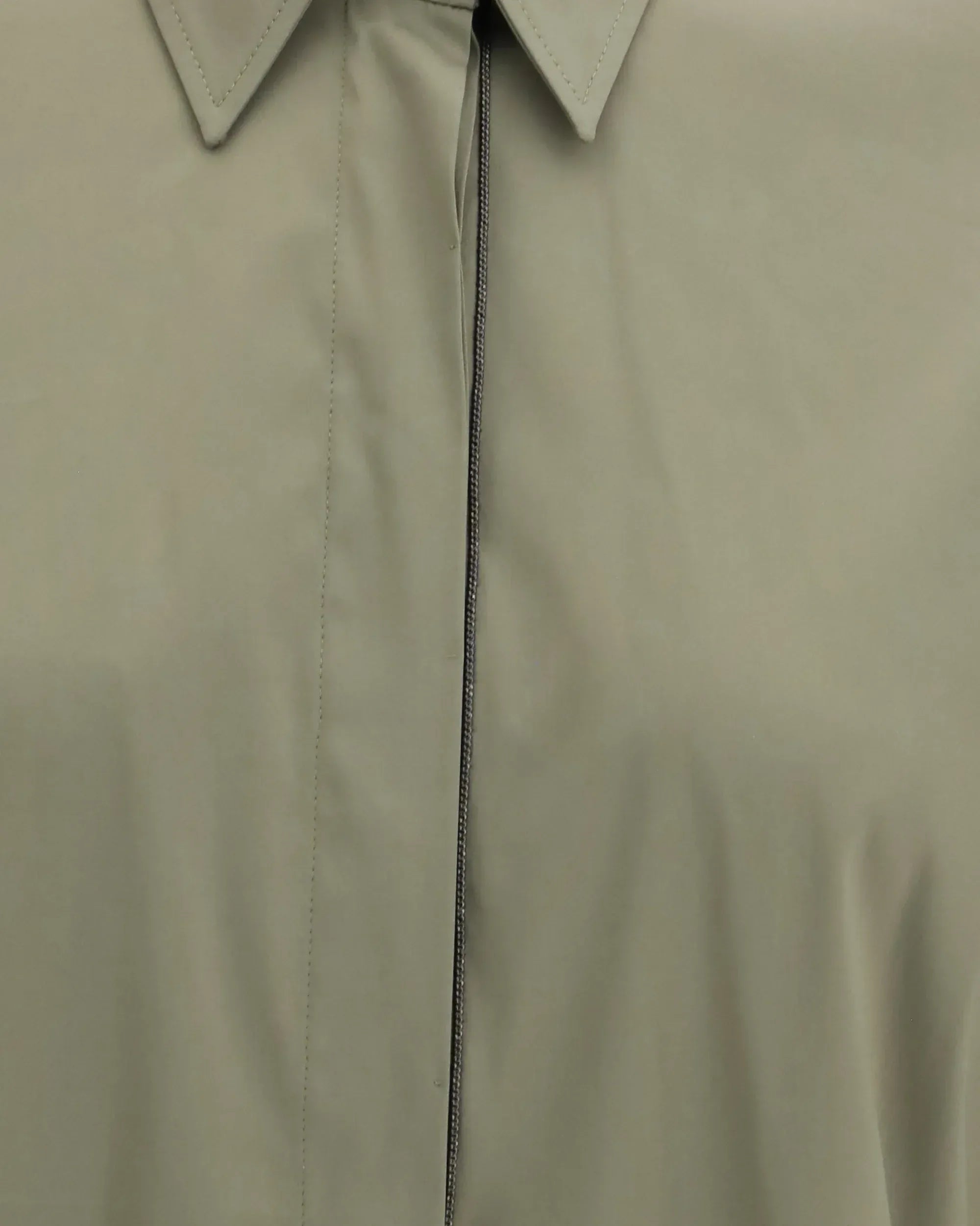 Brunello Cucinelli Green Stretch Cotton Poplin Shirt