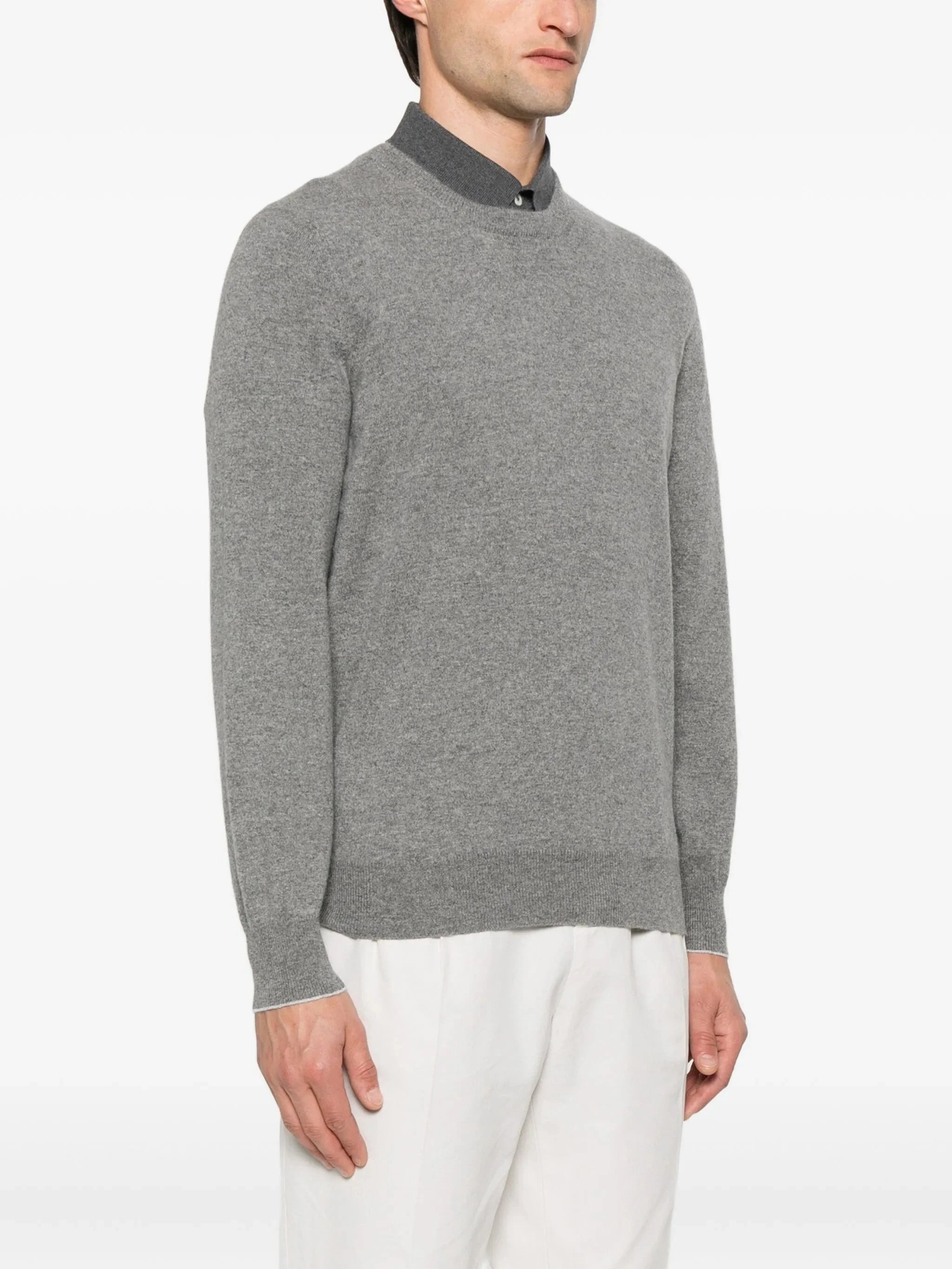 Brunello Cucinelli Grey Cashmere Sweater