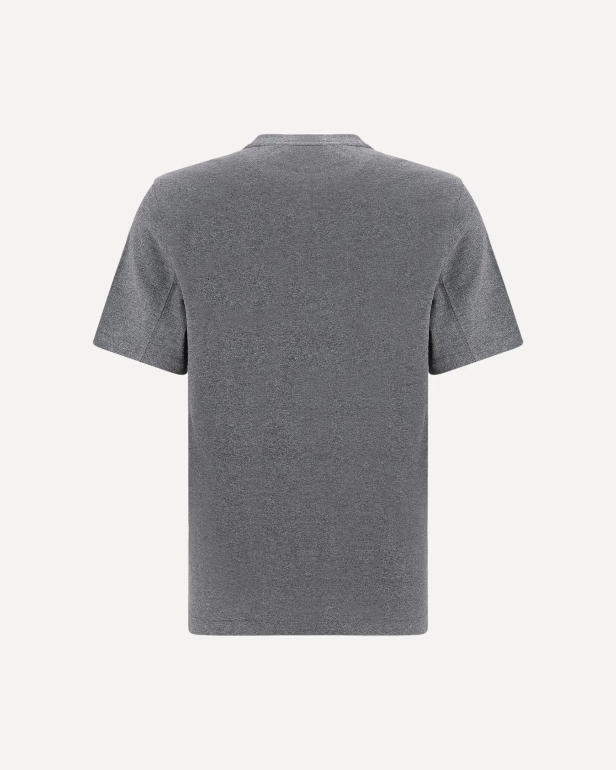 Brunello Cucinelli Grey Cotton Jersey Crew Neck Logo T-Shirt - alternate view
