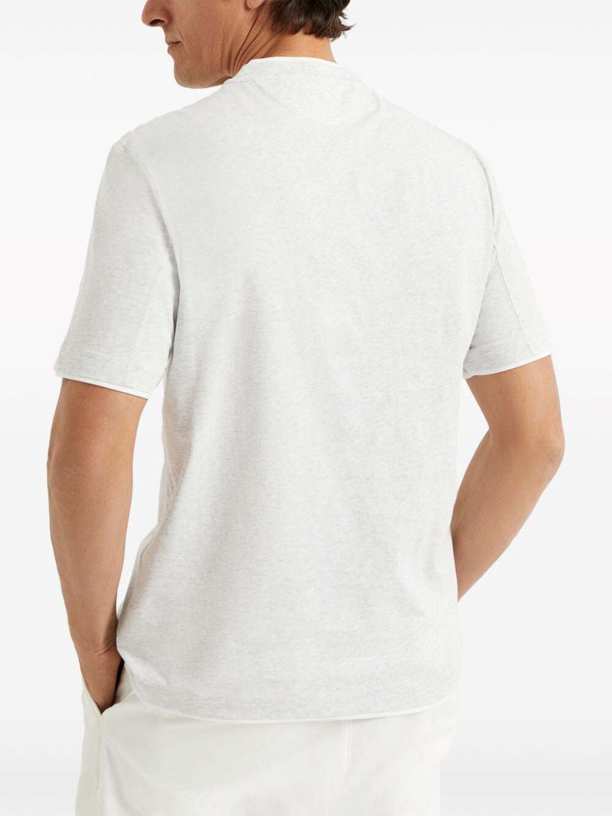 Brunello Cucinelli Grey Cotton Jersey Crew Neck T-Shirt