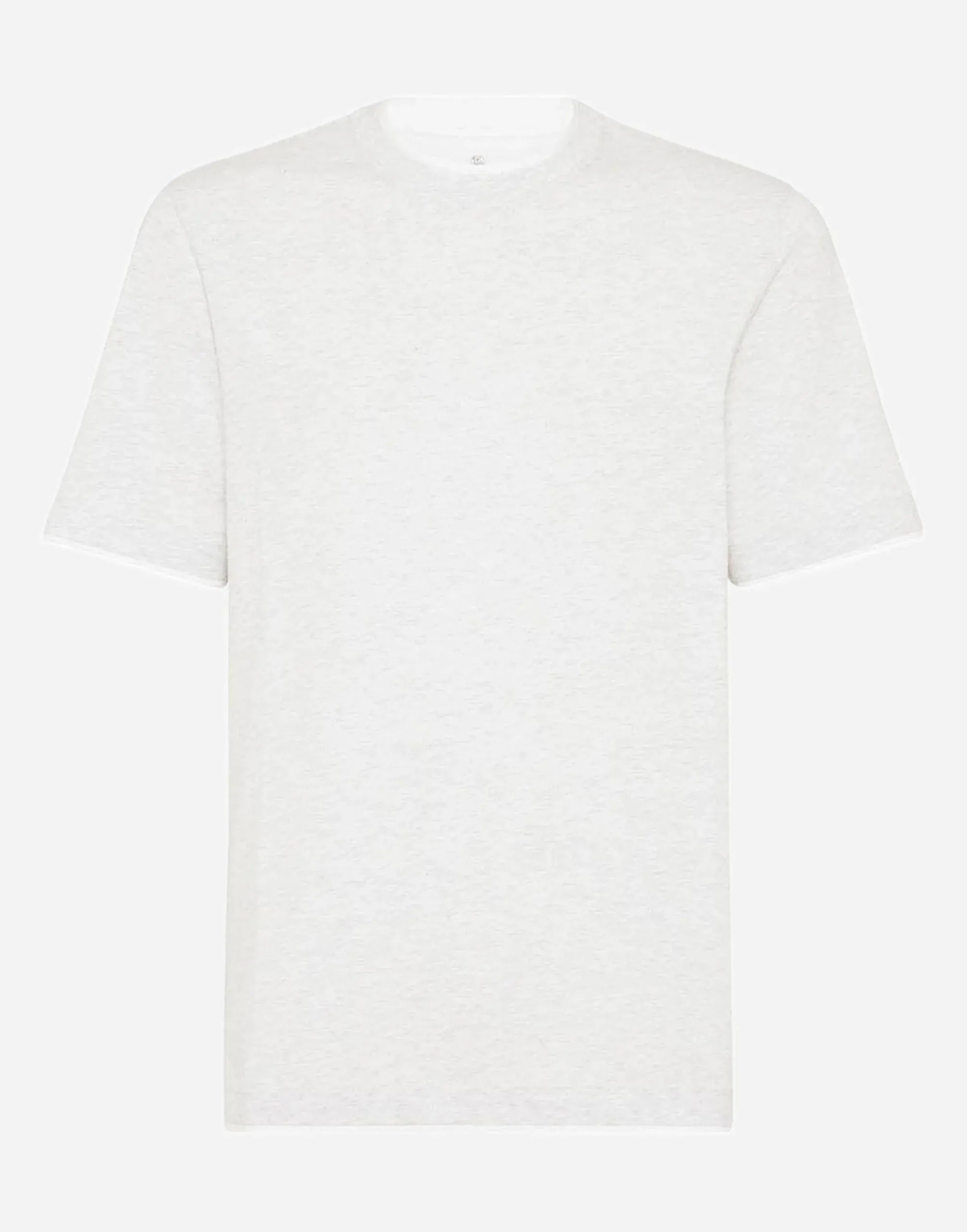 Brunello Cucinelli Grey Cotton Jersey Crew Neck T-Shirt