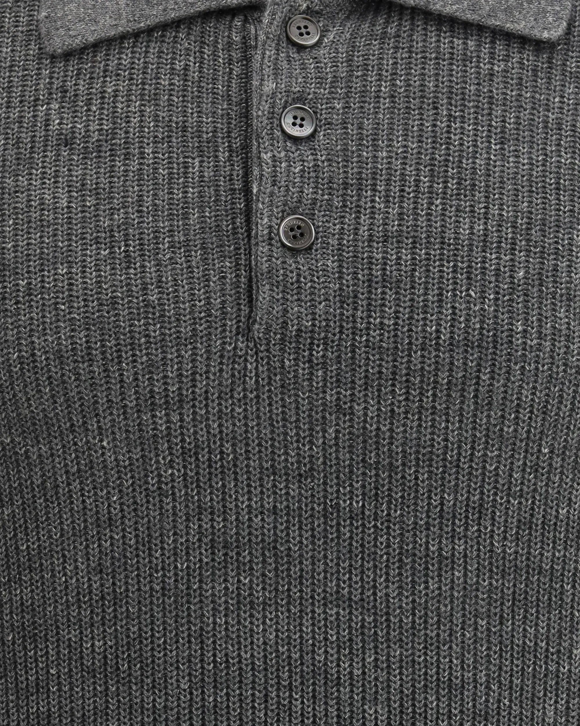 Brunello Cucinelli Grey Cotton Knit Polo