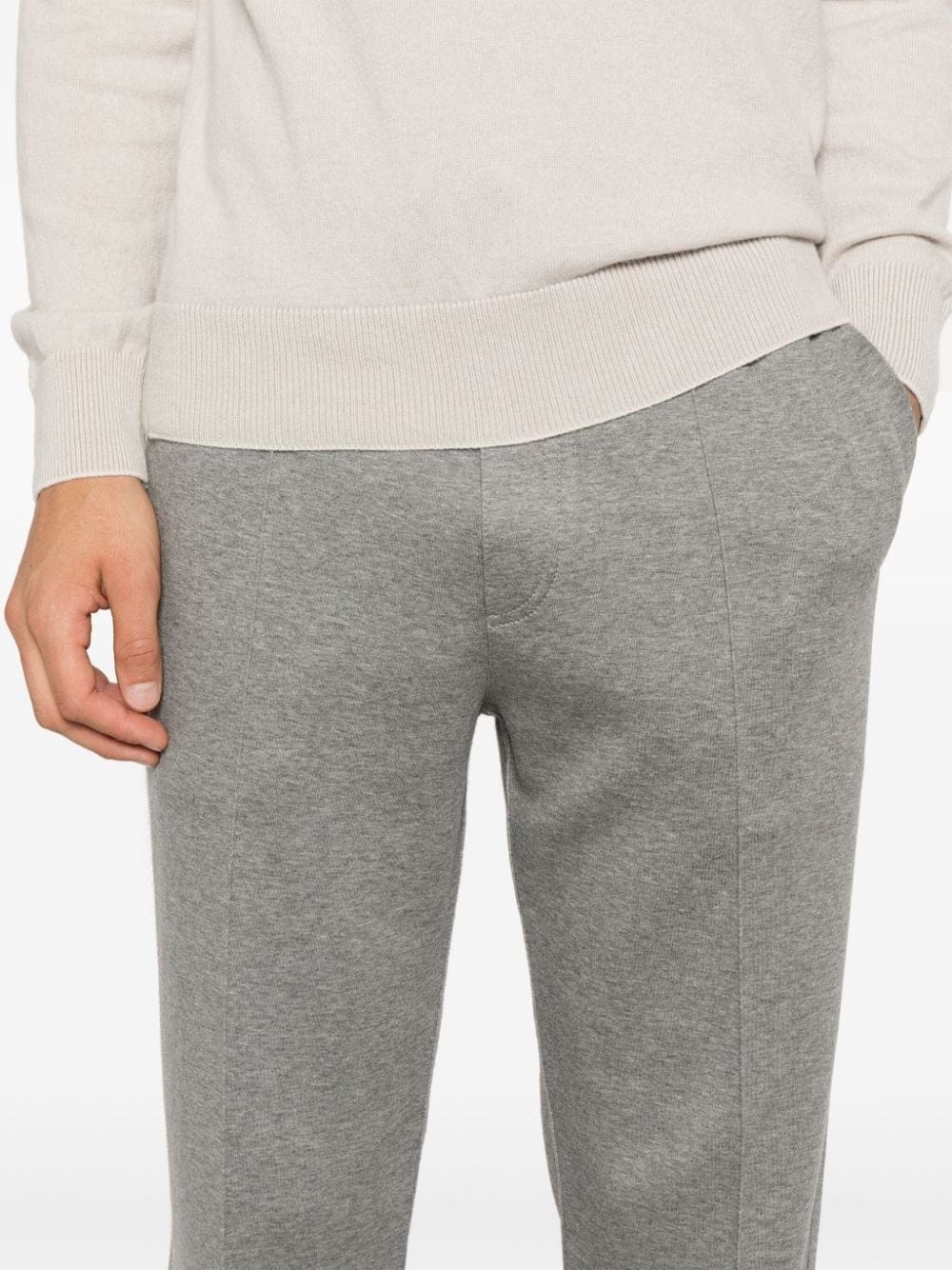 Brunello Cucinelli Grey Crête Detail French Terry Track Pants