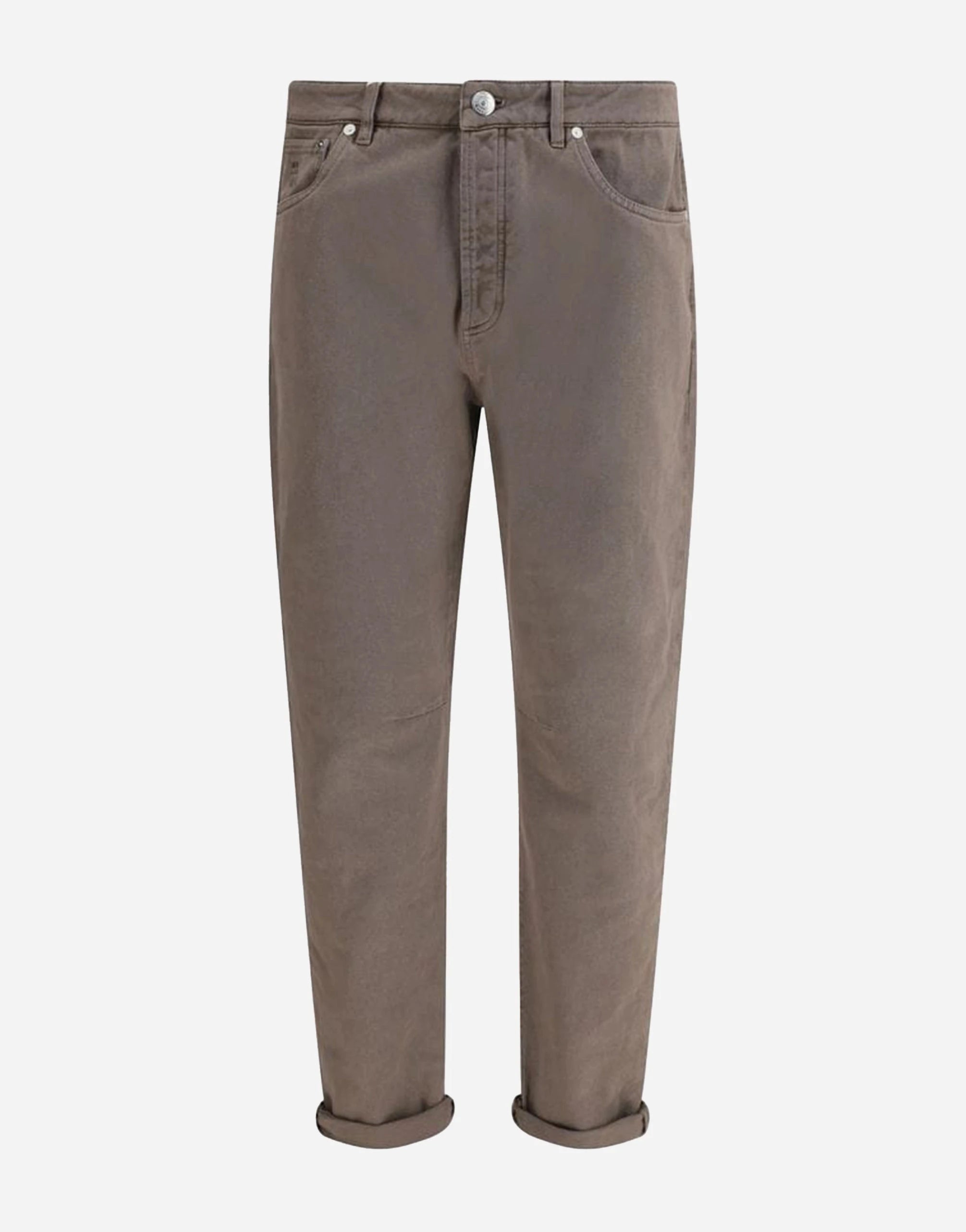 Brunello Cucinelli Grey Garment-Dyed Leisure Fit Jeans