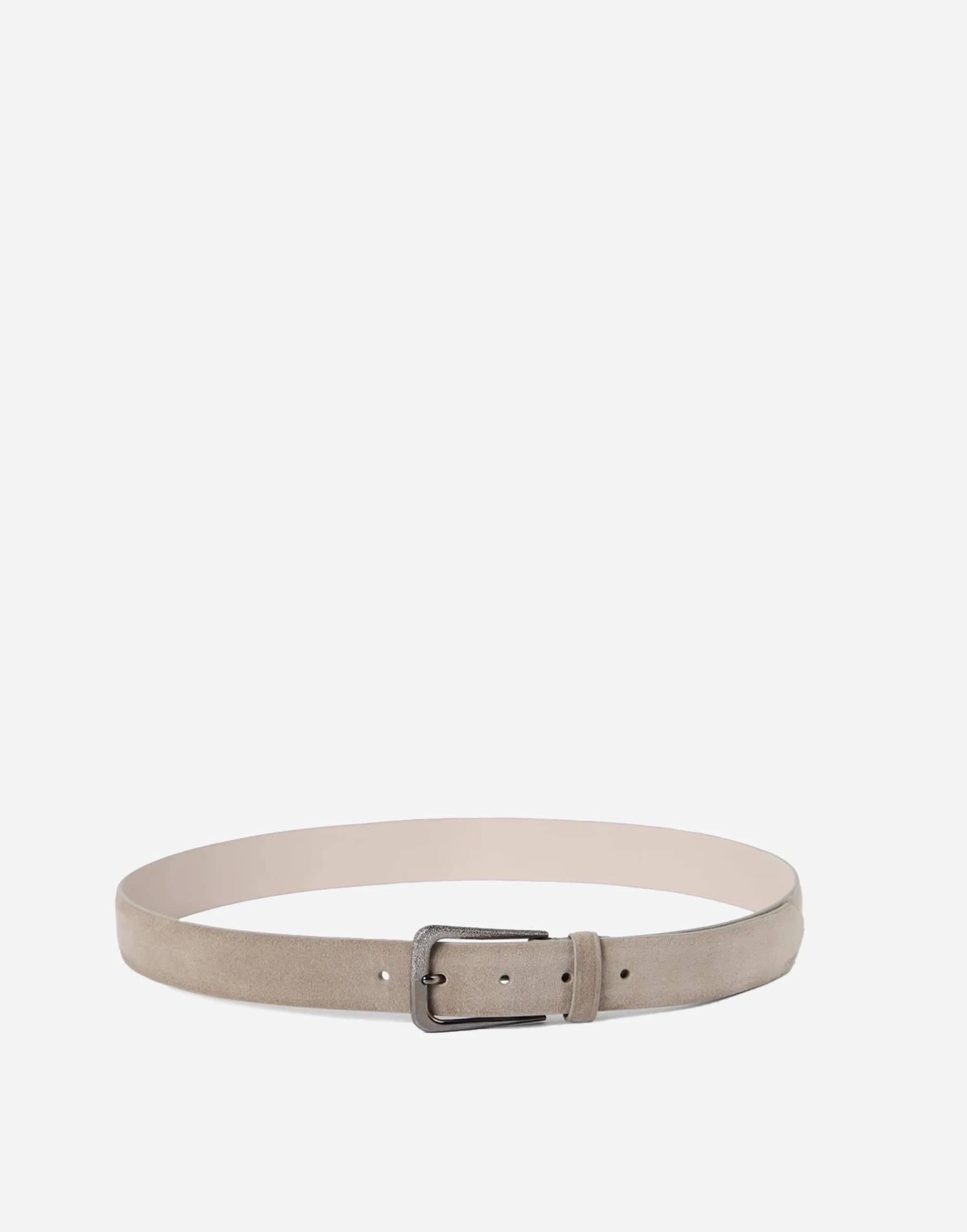 Brunello Cucinelli Grey Suede Belt