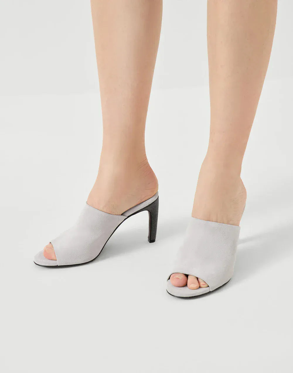 Brunello Cucinelli Grey Suede Precious Details Pumps