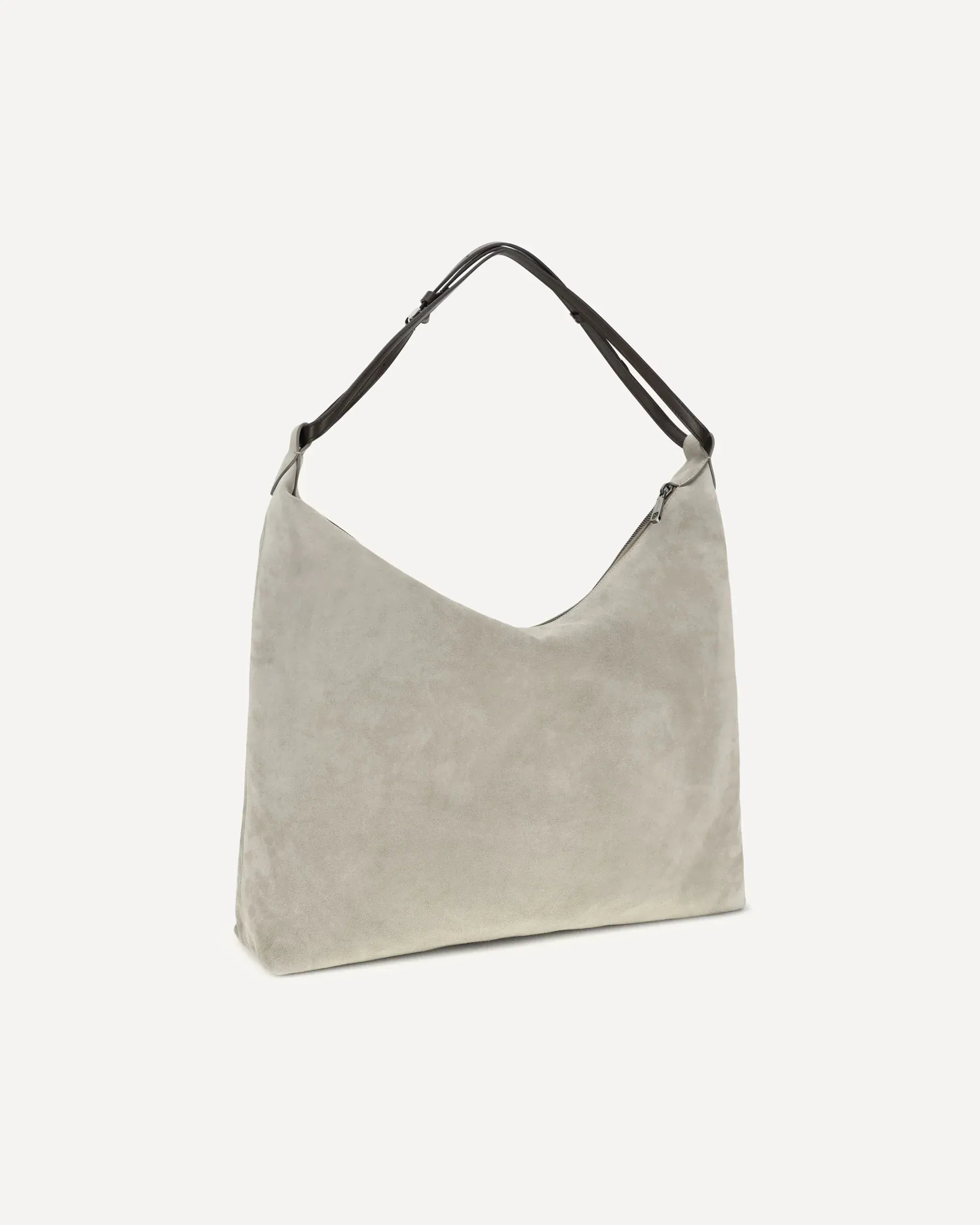 Brunello Cucinelli Grey Suede Shoulder Bag