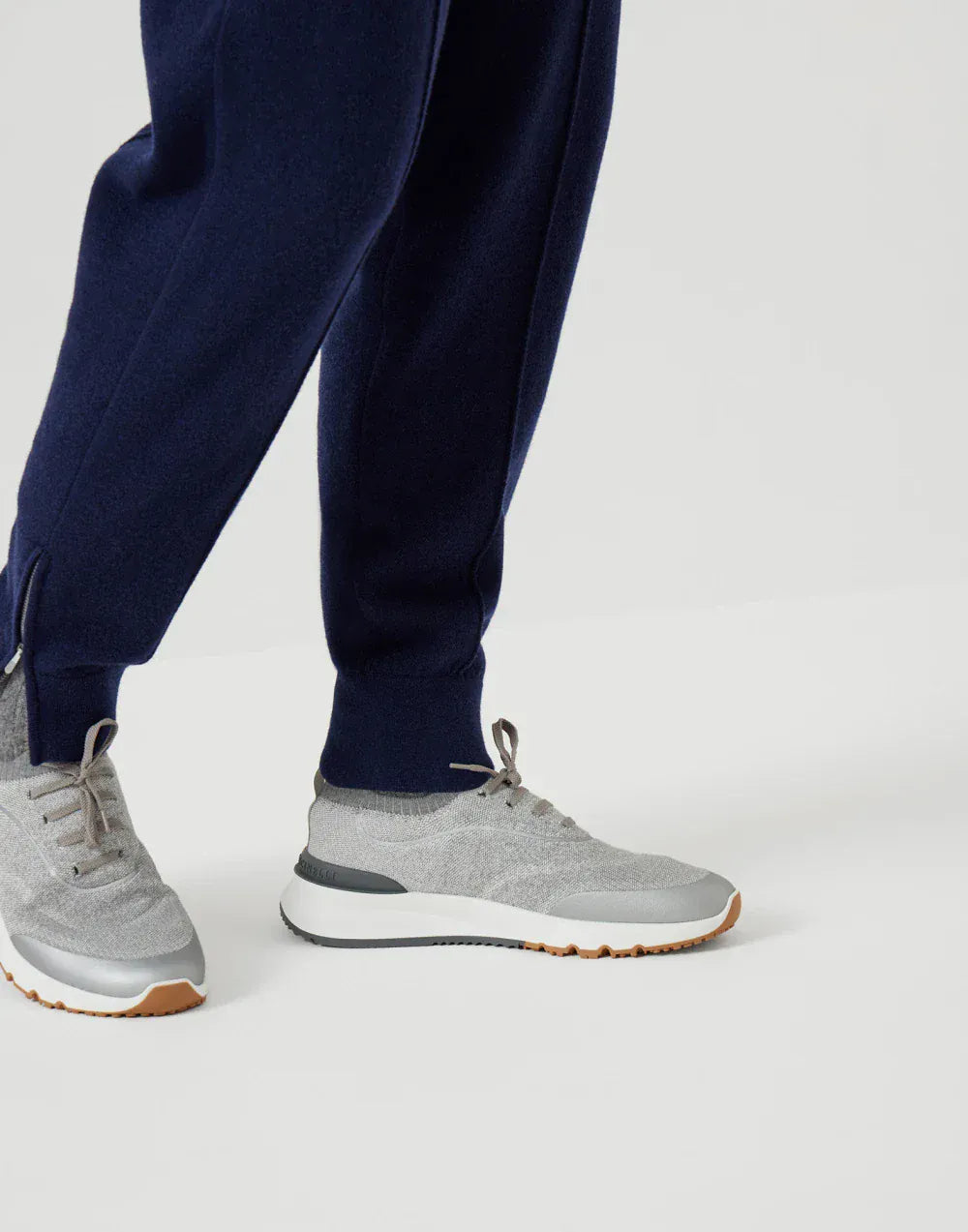 Brunello Cucinelli Grey Techno Cotton Knit Sneakers - alternate view