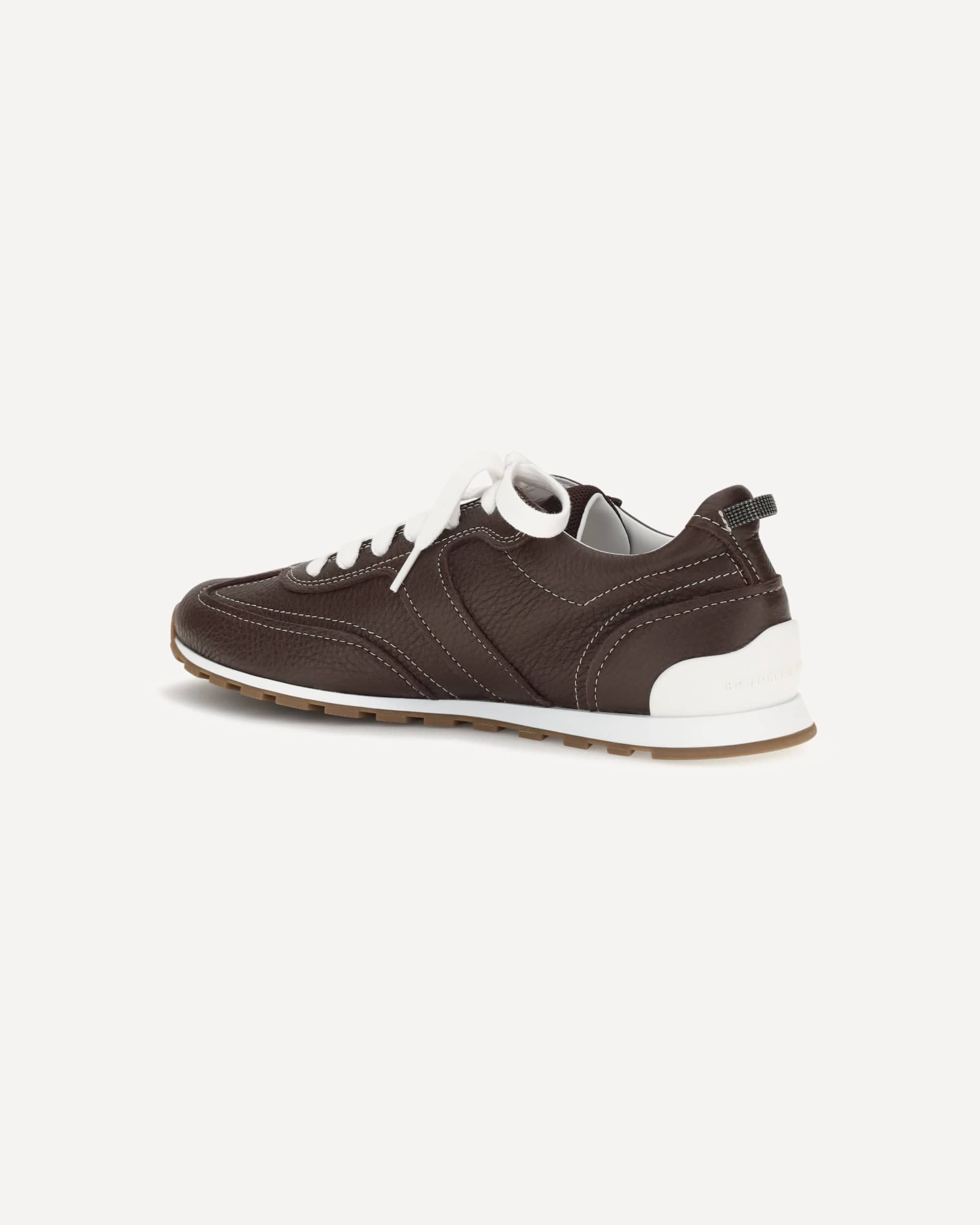 Brunello Cucinelli Brunello Cucinelli Hammered Leather Bi-Colour Sneakers