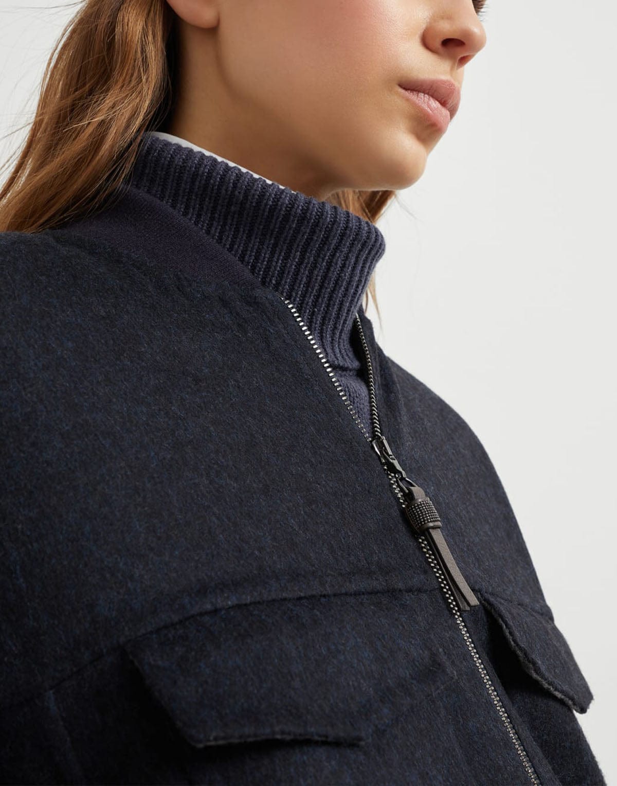 Brunello Cucinelli Hand-Crafted Wool Bomber Jacket