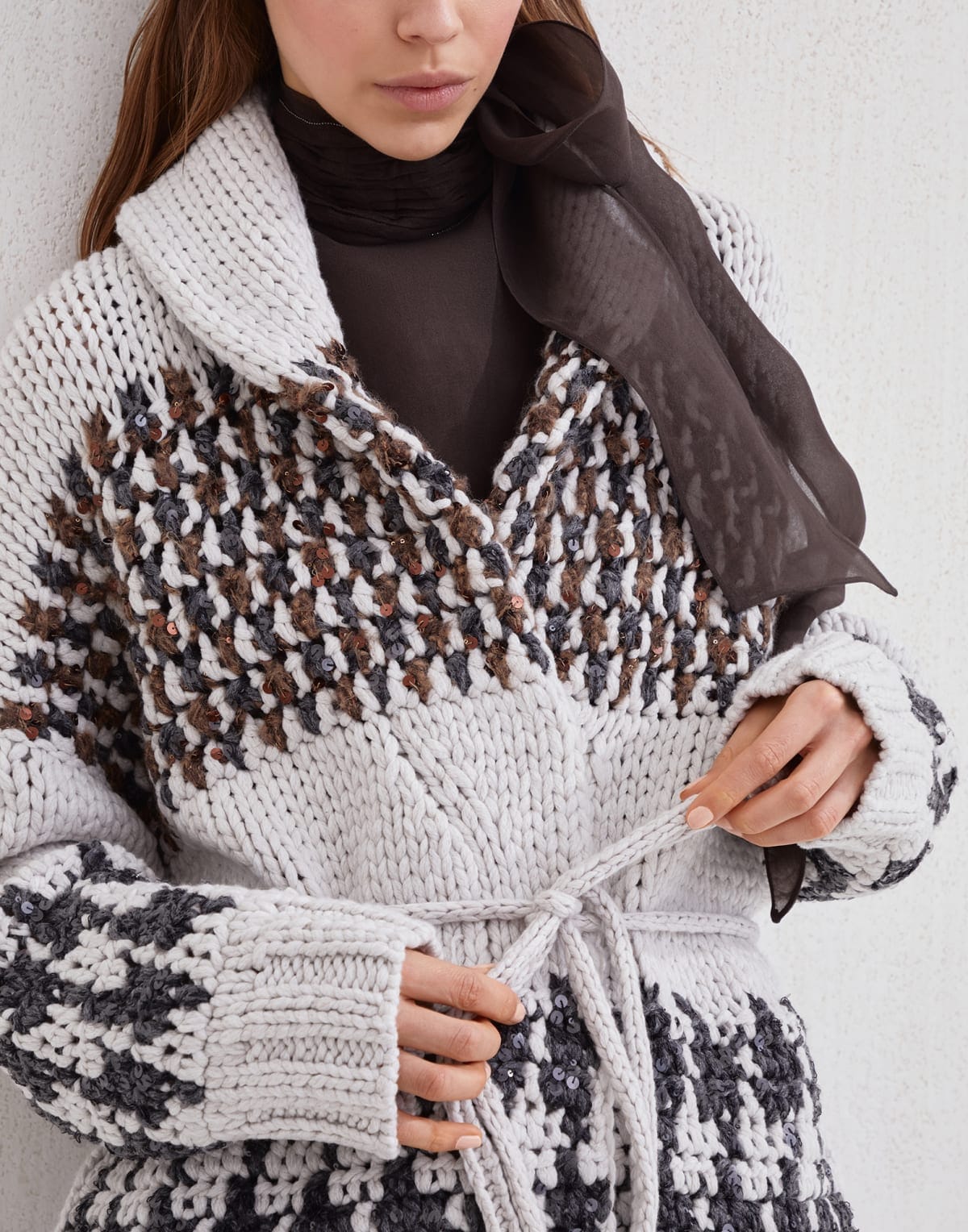 Brunello Cucinelli Handmade Prince of Wales OPERA Cardigan