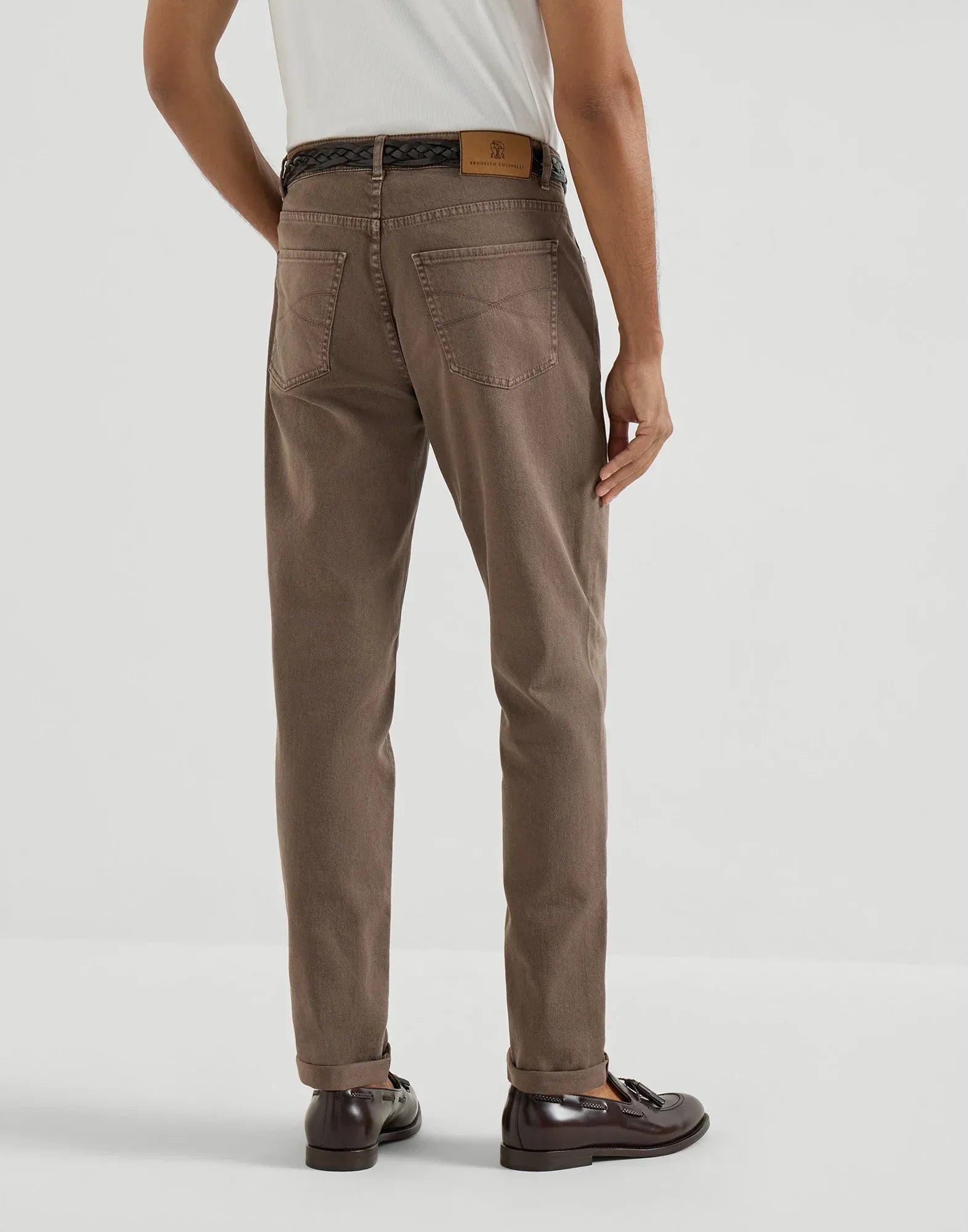 Brunello Cucinelli Hazelnut Garment-Dyed Denim Jeans