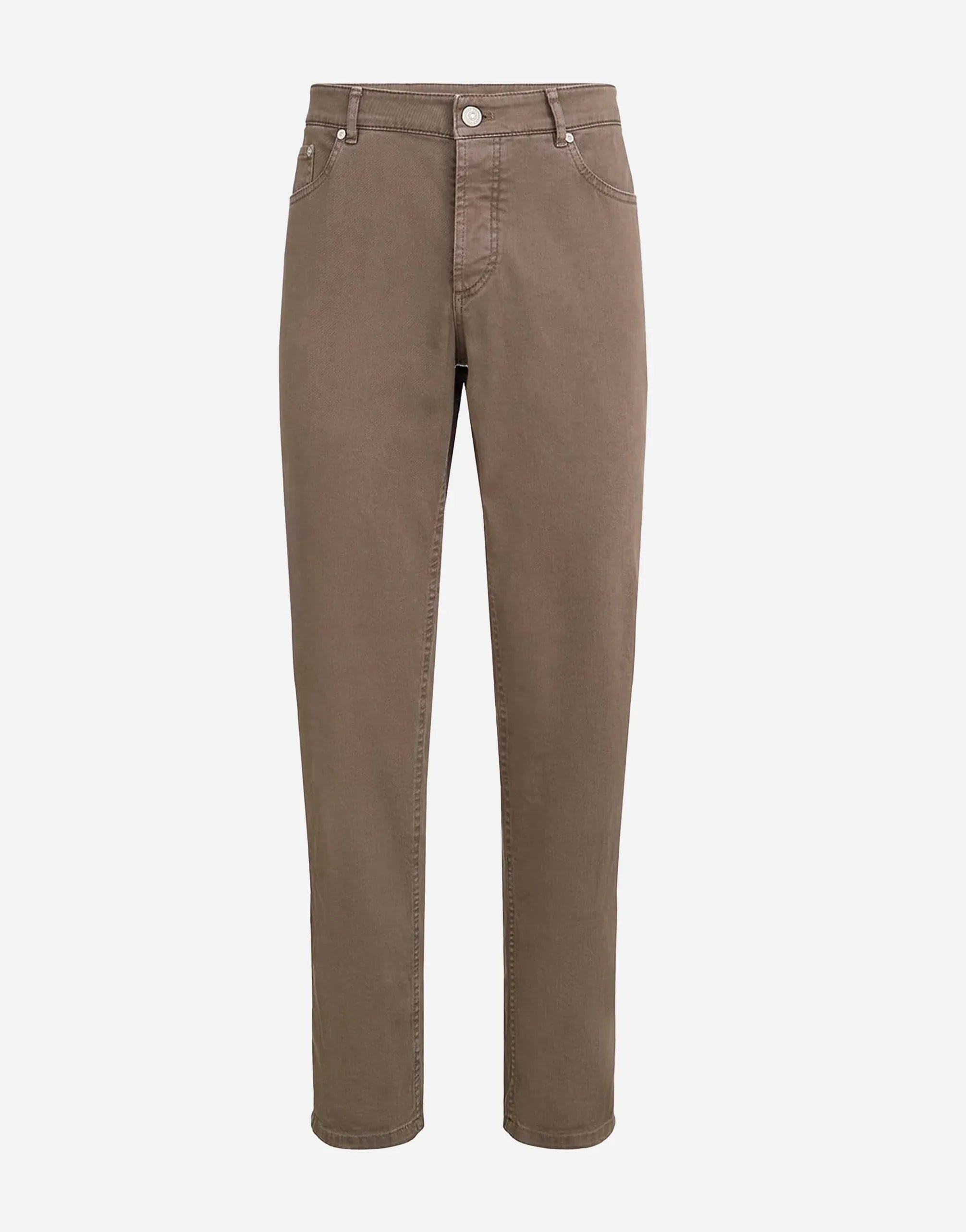 Brunello Cucinelli Hazelnut Garment-Dyed Denim Jeans