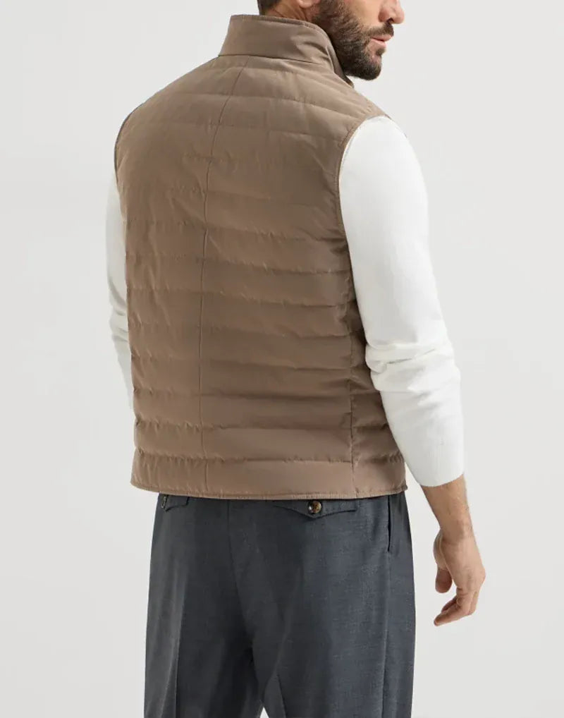 Brunello Cucinelli Hazlenut Bonded Down Vest