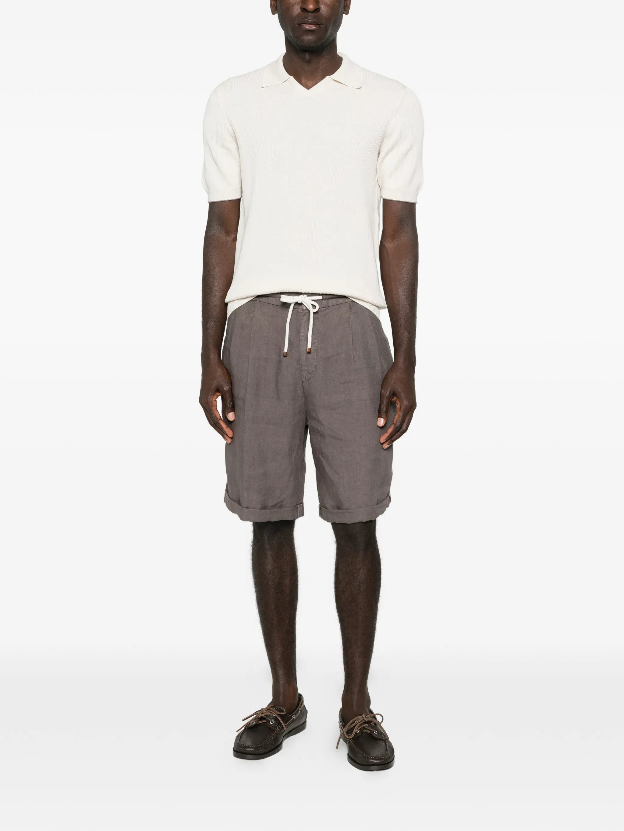 Brunello Cucinelli Hazlenut Garment-Dyed Bermuda Shorts