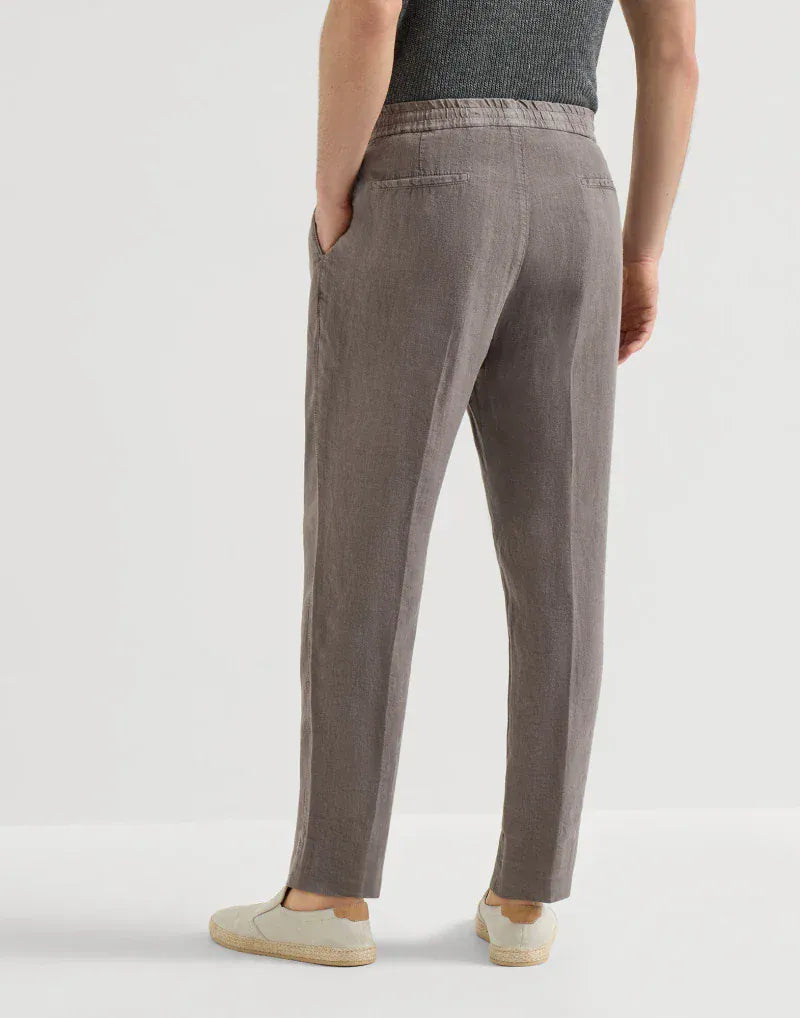 Brunello Cucinelli Hazlenut Garment-Dyed Drawstring Trousers