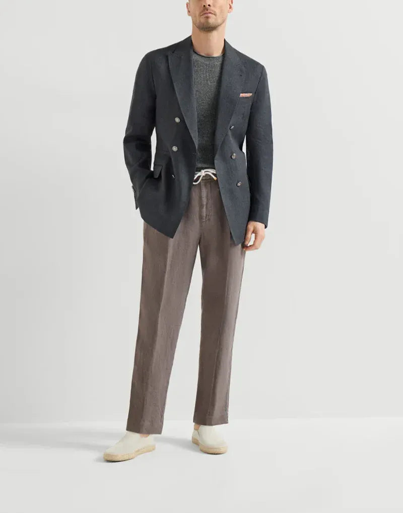 Brunello Cucinelli Hazlenut Garment-Dyed Drawstring Trousers