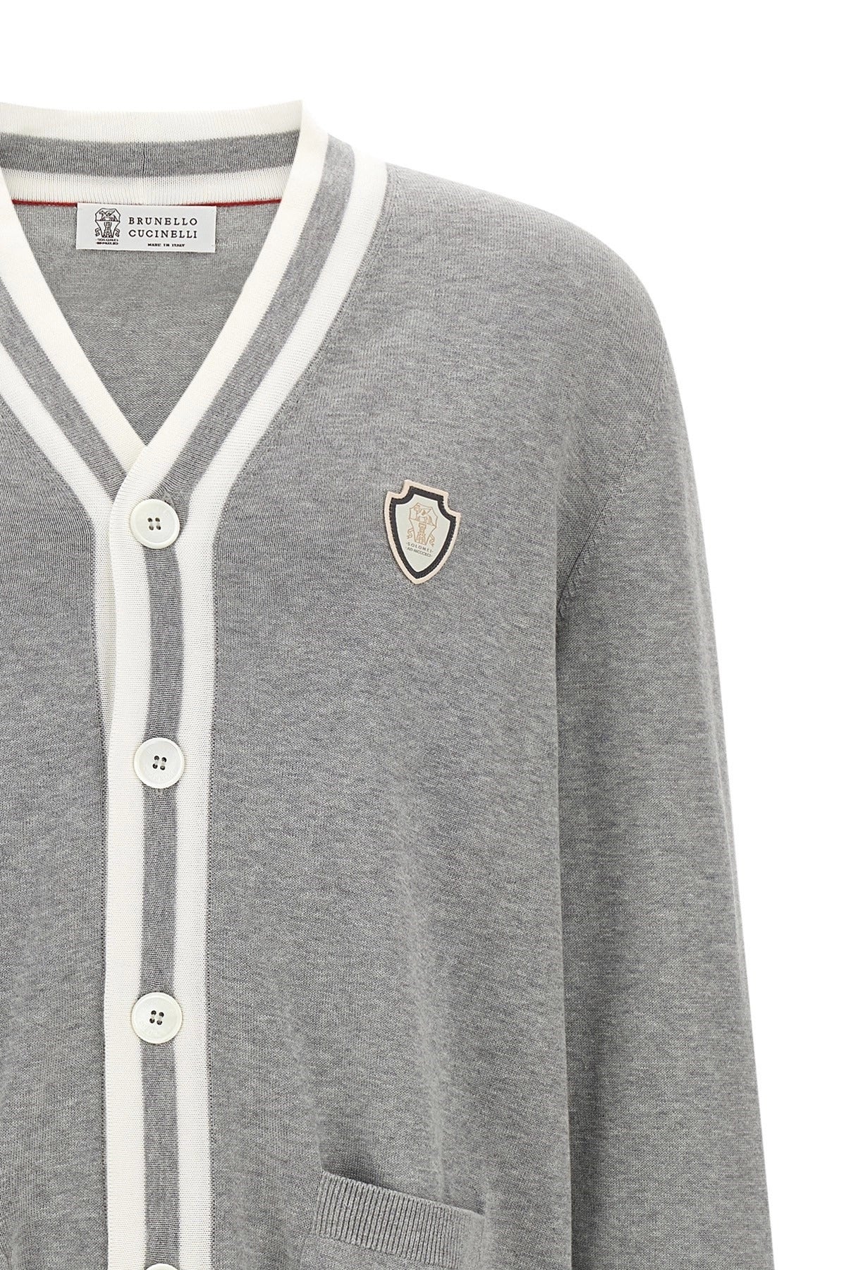 Brunello Cucinelli vest met heraldisch logo