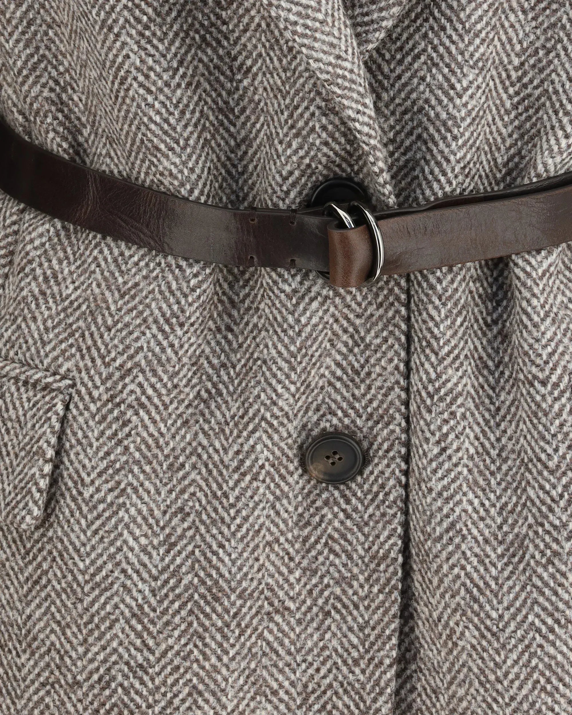 Brunello Cucinelli Herringbone Belted Blazer