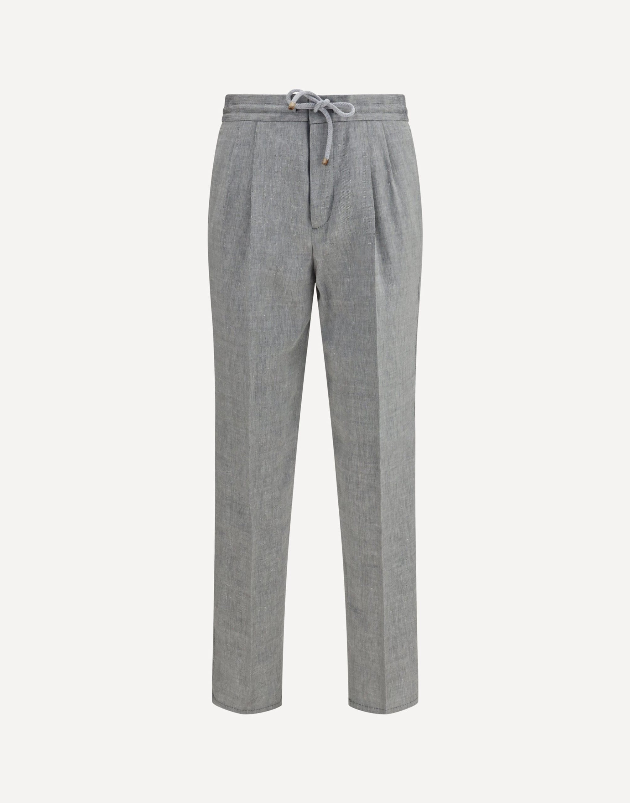 Brunello Cucinelli Herringbone Linen And Wool Pants