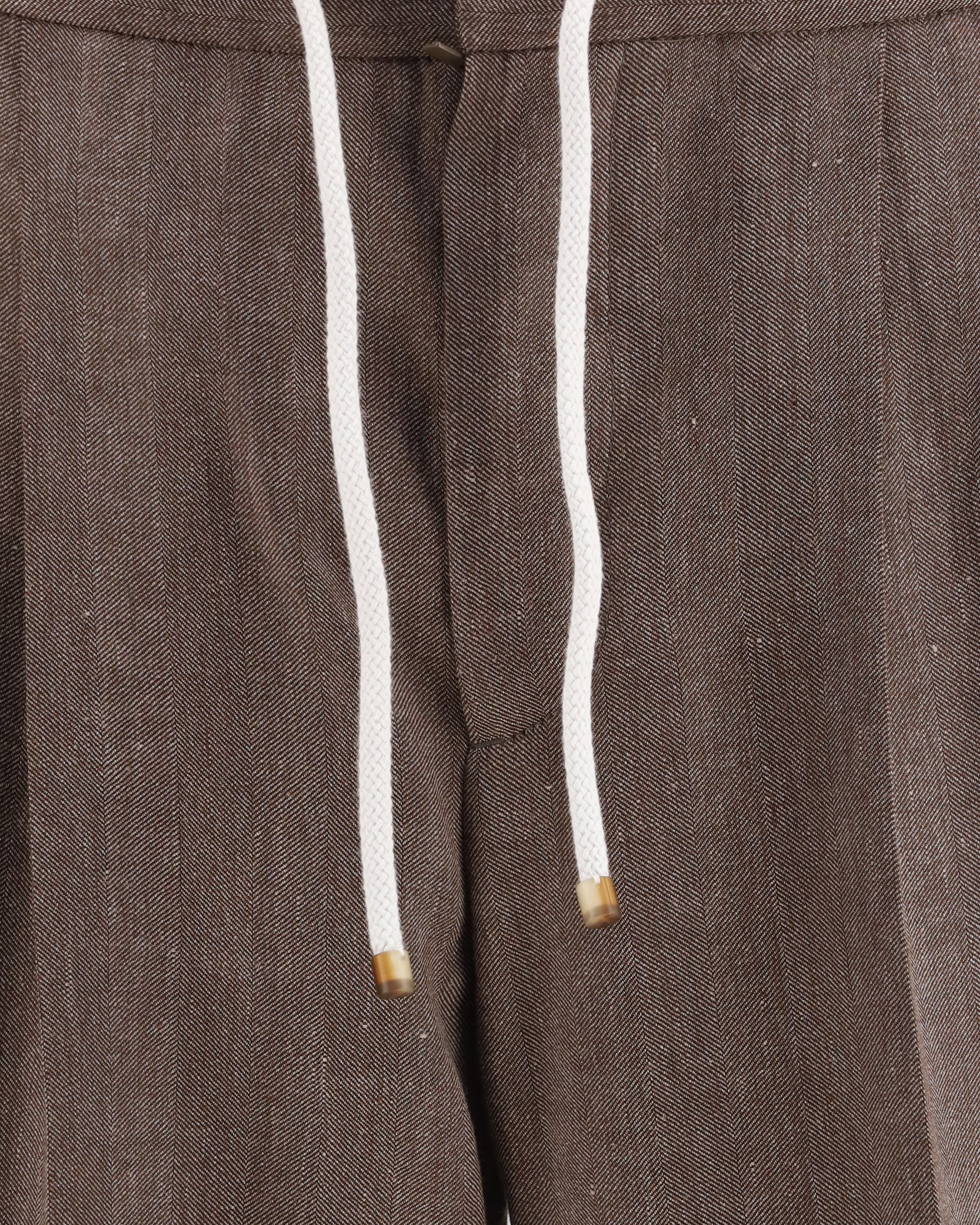 Brunello Cucinelli Herringbone Linen Wool Pants