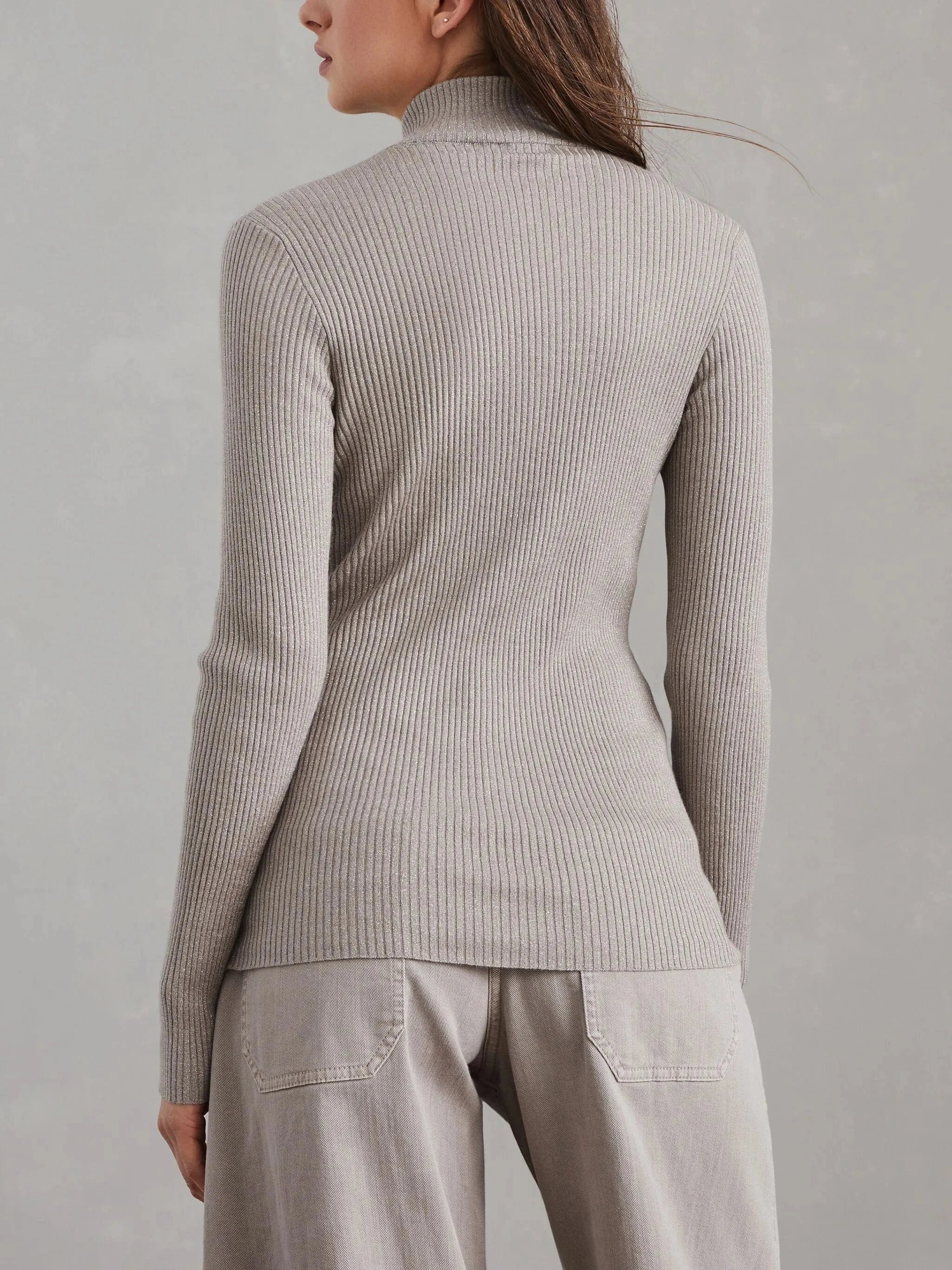 Brunello Cucinelli High-Neck Ribbed Knit T-Shirt