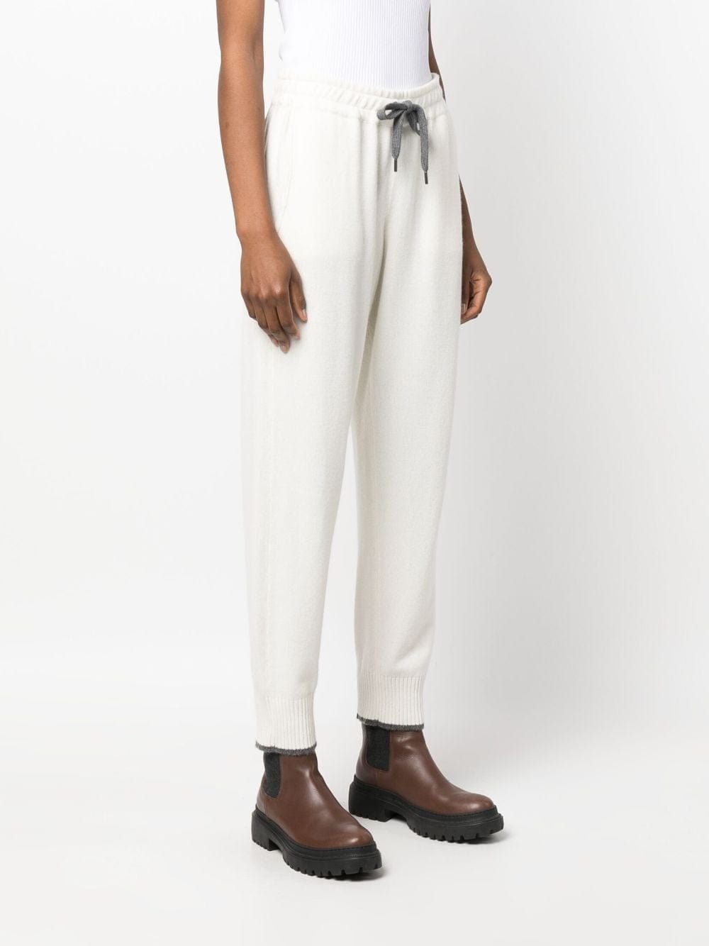 Brunello Cucinelli High-Waisted Cashmere Track Pants