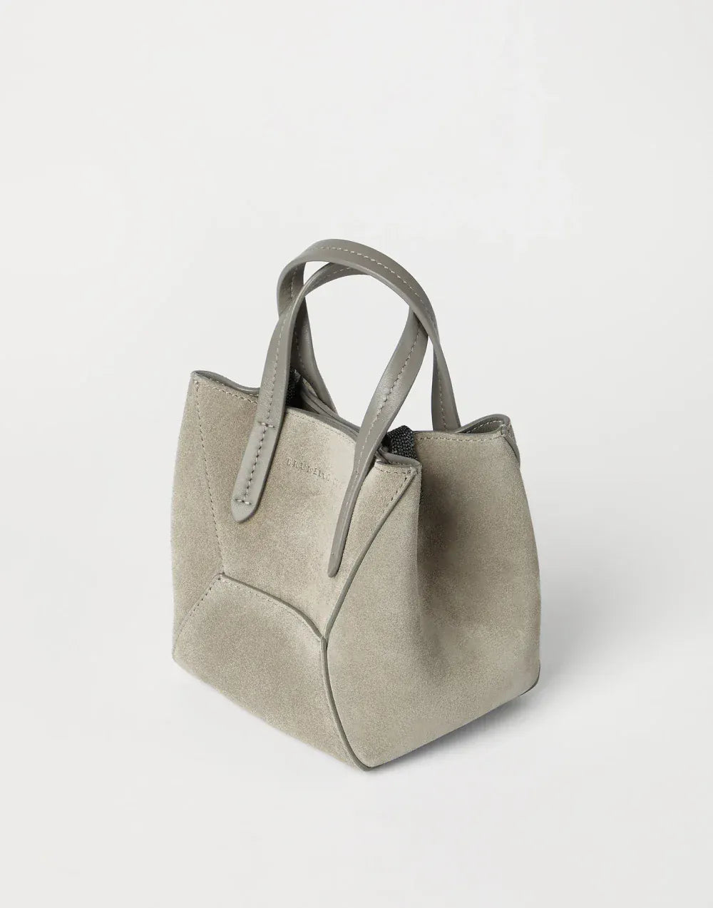 Brunello Cucinelli Khaki BC Duo Monili Suede Mini Bag