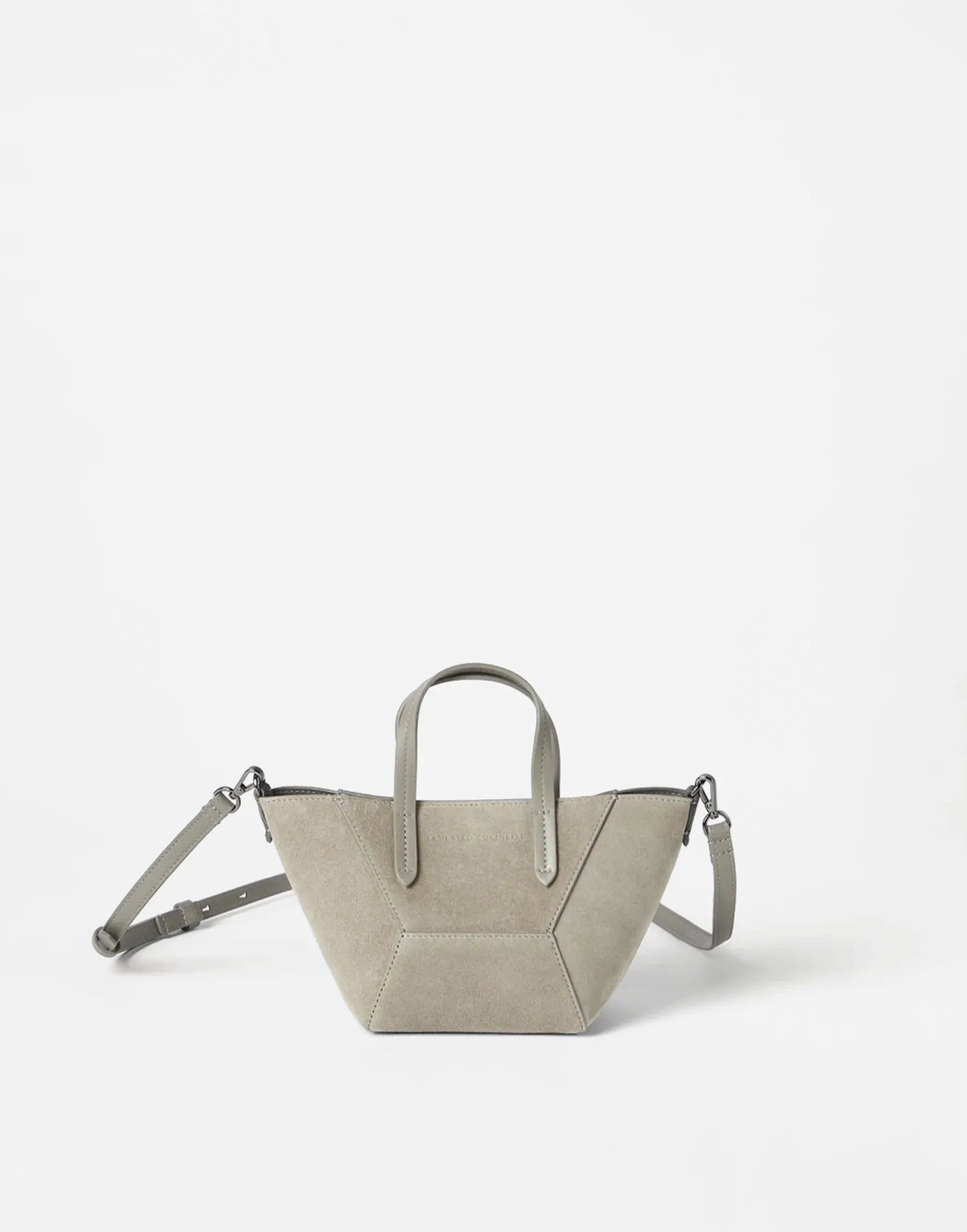 Brunello Cucinelli Khaki BC Duo Monili Suede Mini Bag