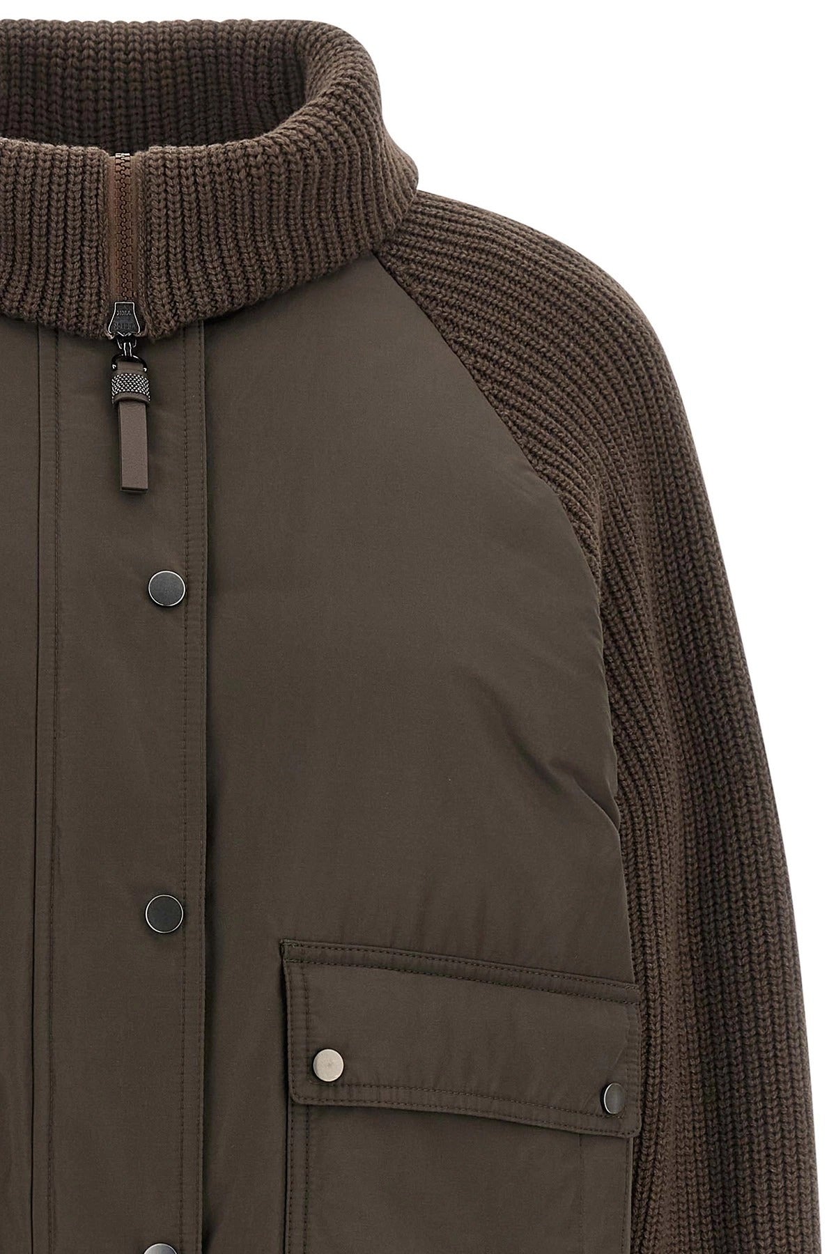 Brunello Cucinelli Daunenjacke mit Strickeinsatz