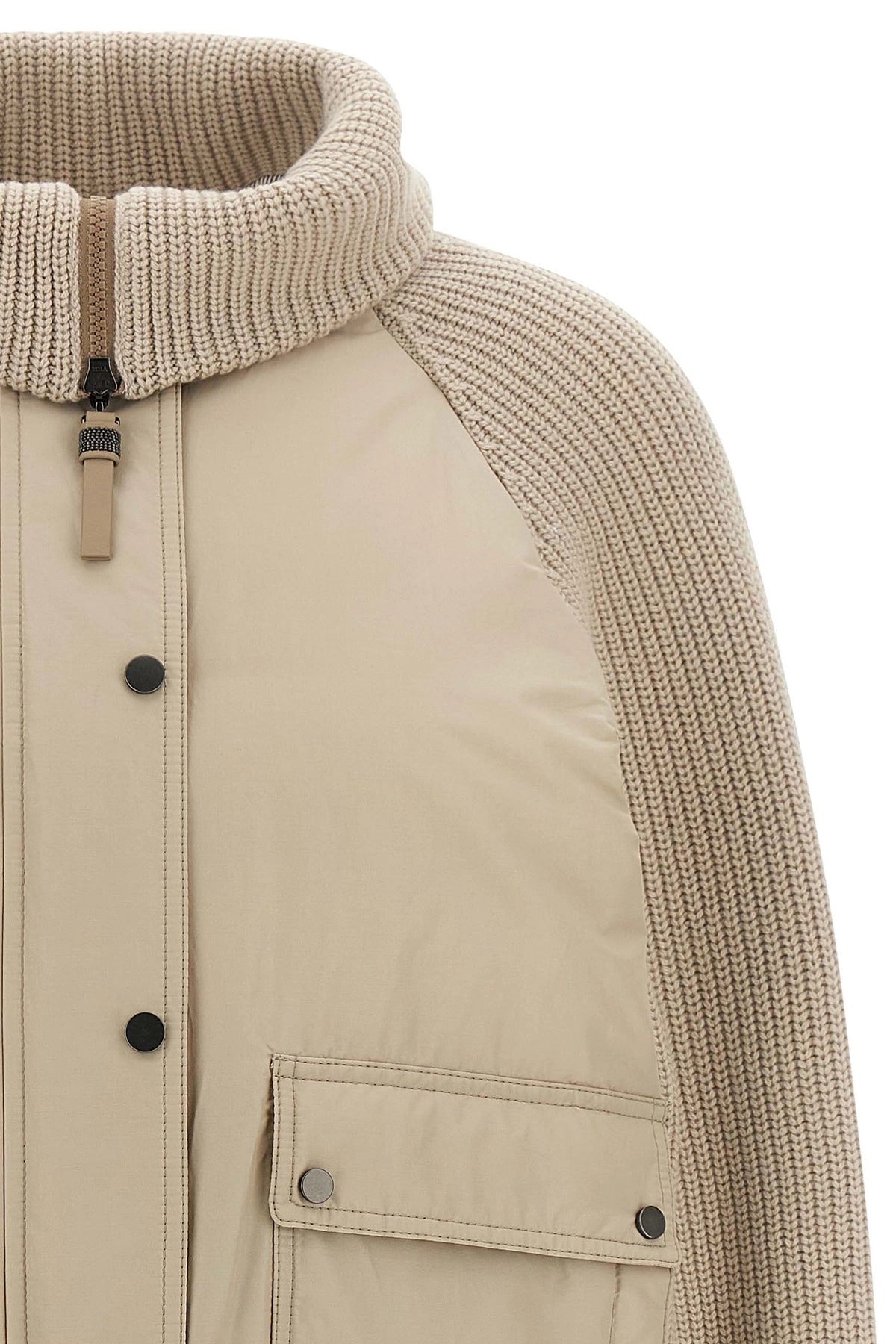 Brunello Cucinelli Daunenjacke mit Strickeinsatz