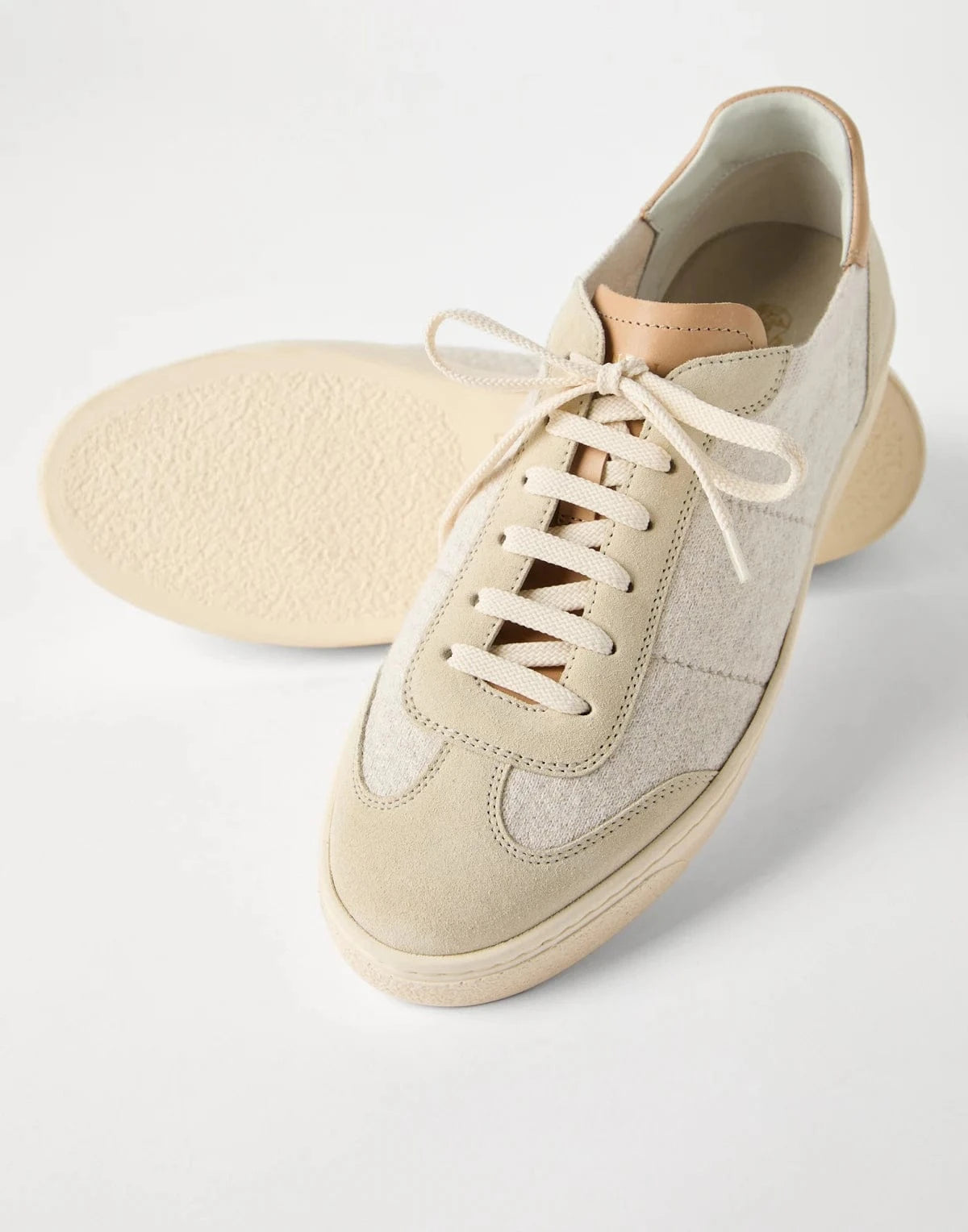 Brunello Cucinelli Knit Washed Suede Sneakers