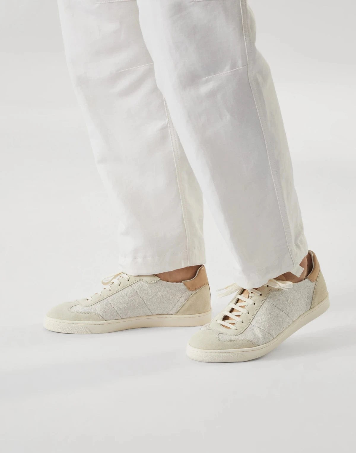 Brunello Cucinelli Knit Washed Suede Sneakers