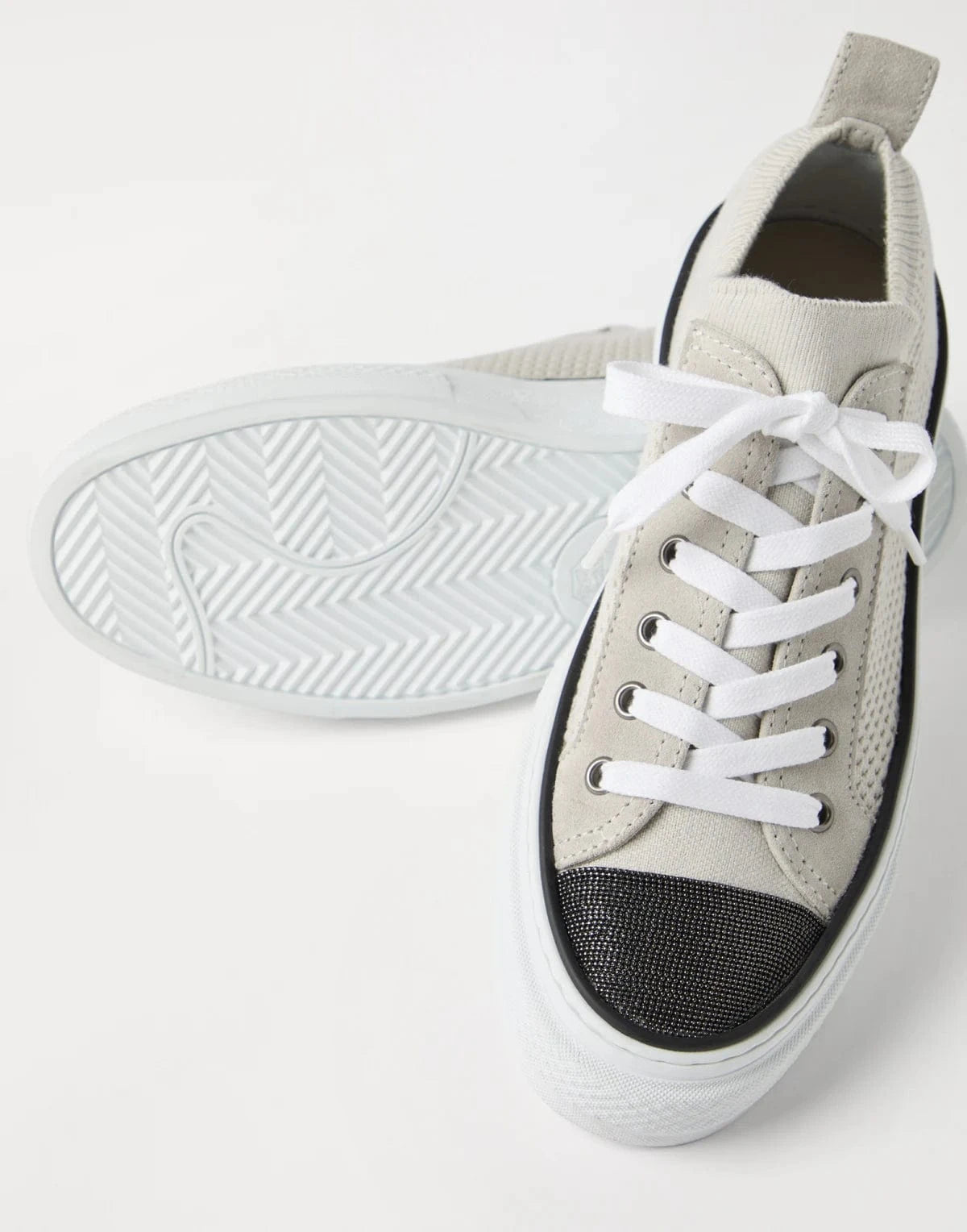 Brunello Cucinelli Knitted Cotton Monili Sneakers