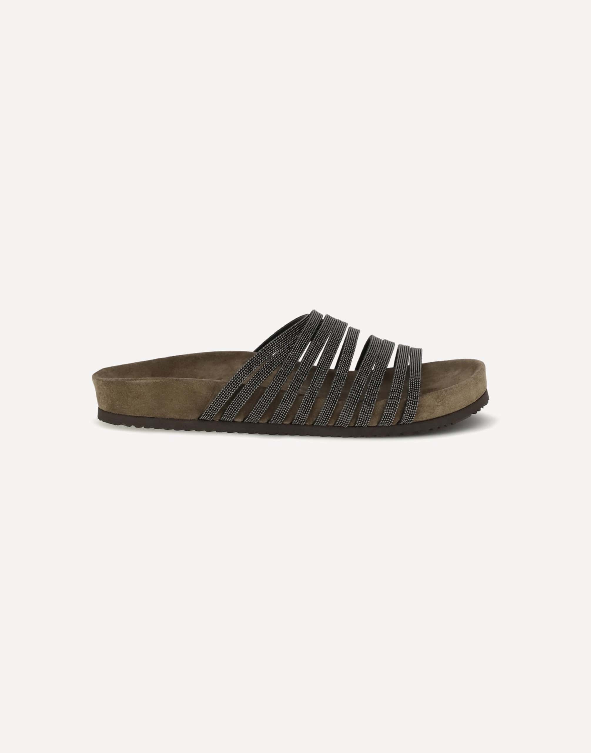 Brunello Cucinelli Brunello Cucinelli Lace-Up Slides With Monili Embellishment