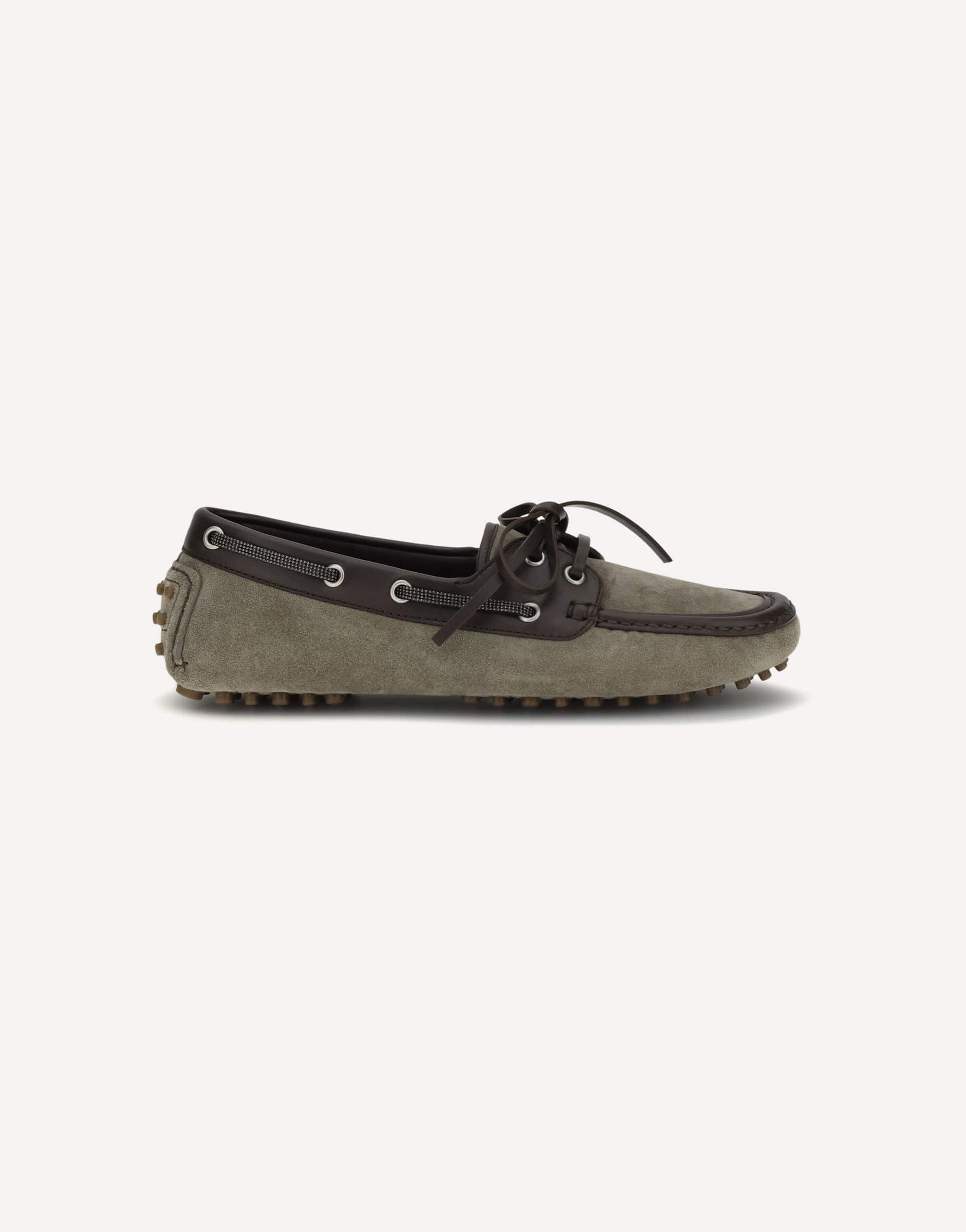 Brunello Cucinelli Lace-Up Suede Loafers