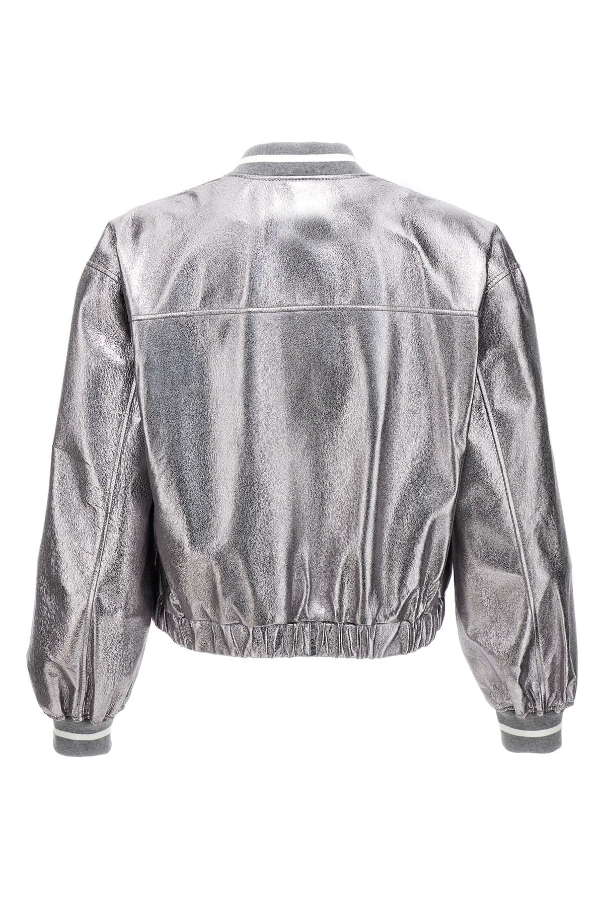 Brunello Cucinelli Laminated Leather Bomber Jacket - alternate view