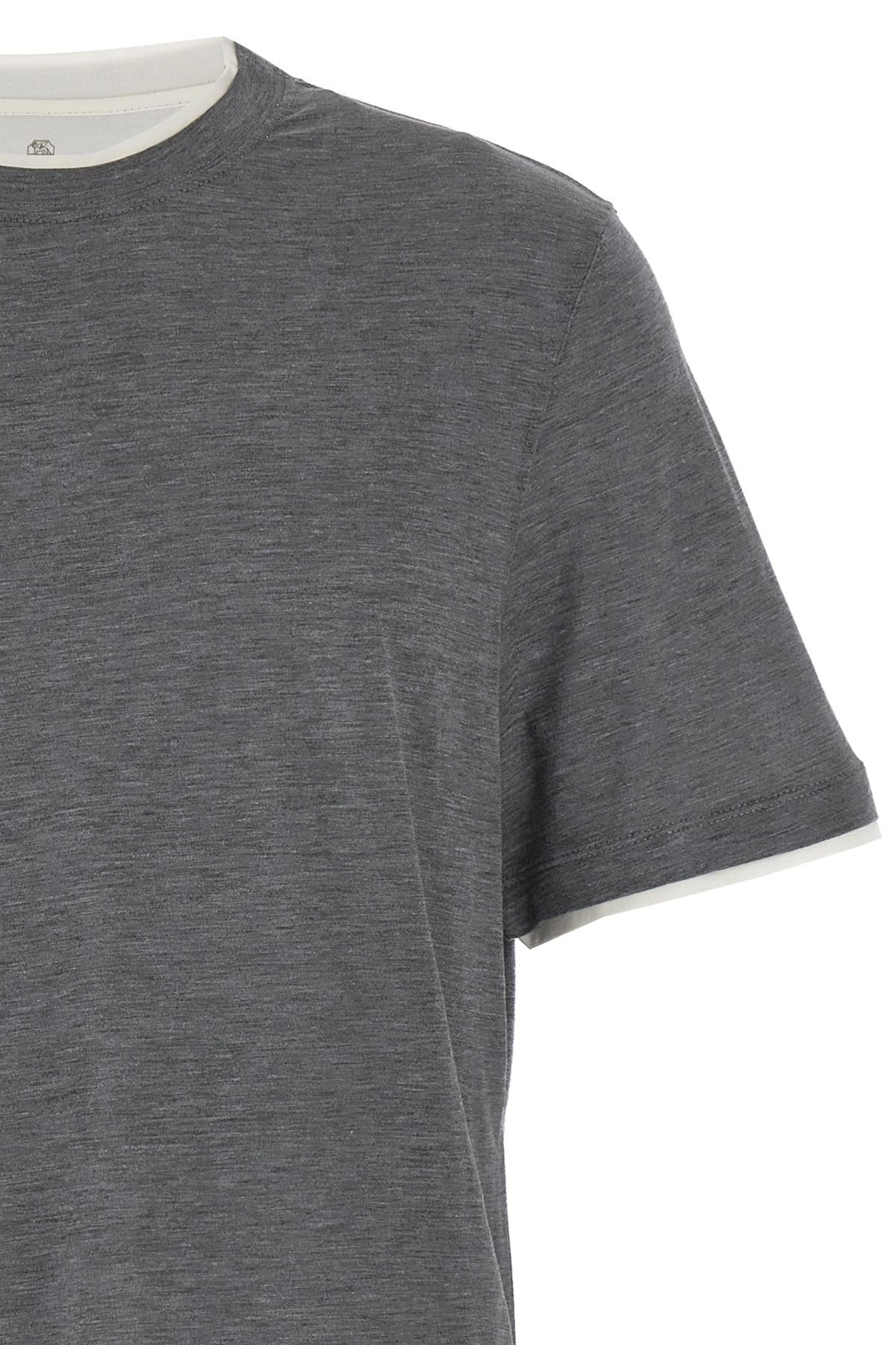 Brunello Cucinelli Brunello Cucinelli Layered Silk Cotton T-Shirt