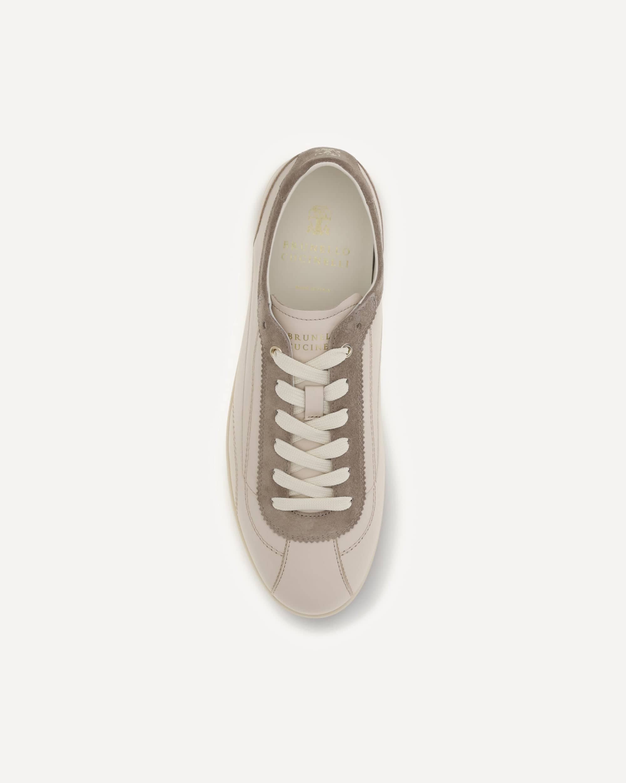 Brunello Cucinelli Leather And Suede Sneakers Slim Sole