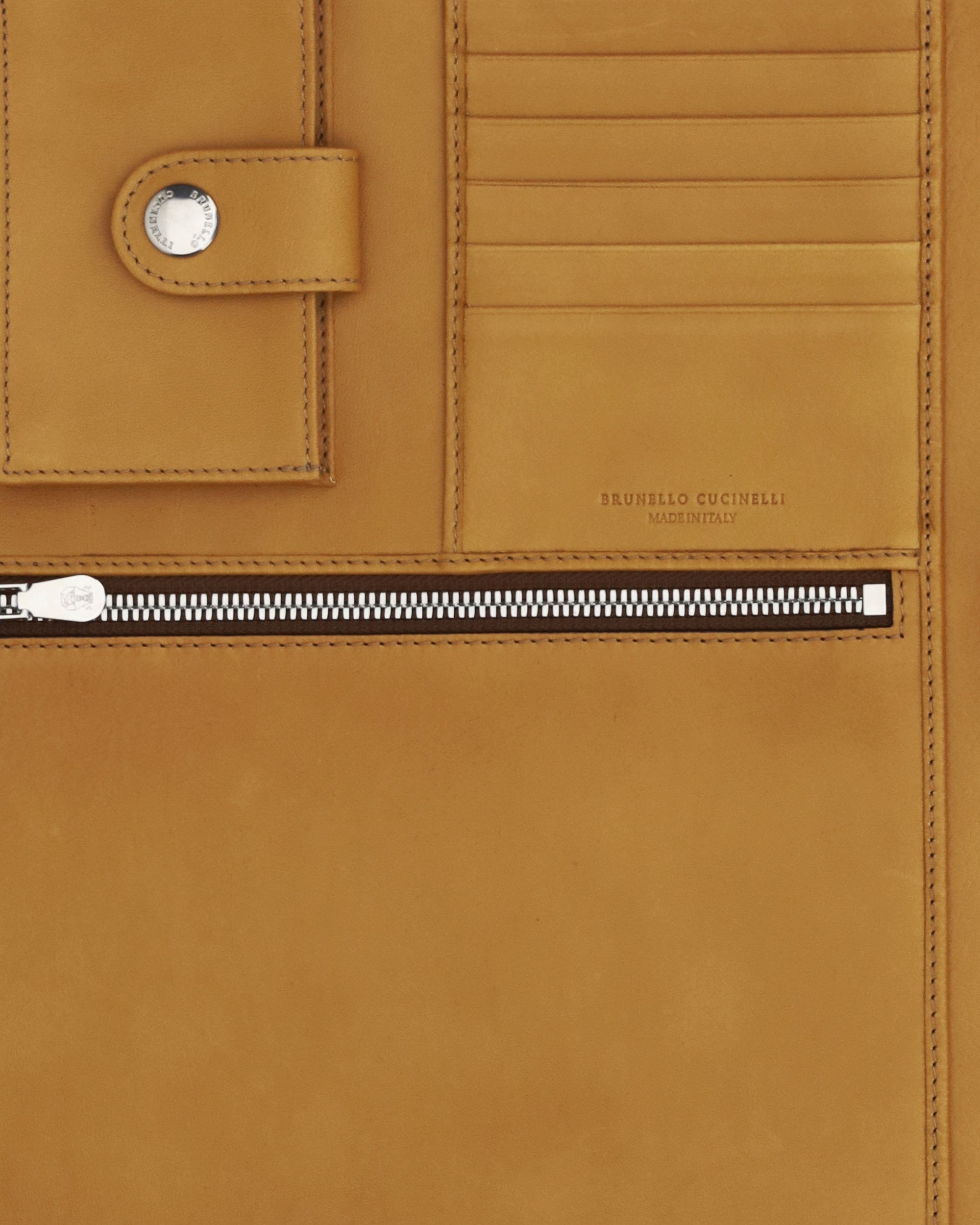 Brunello Cucinelli Leather Laptop Case Zip-Around