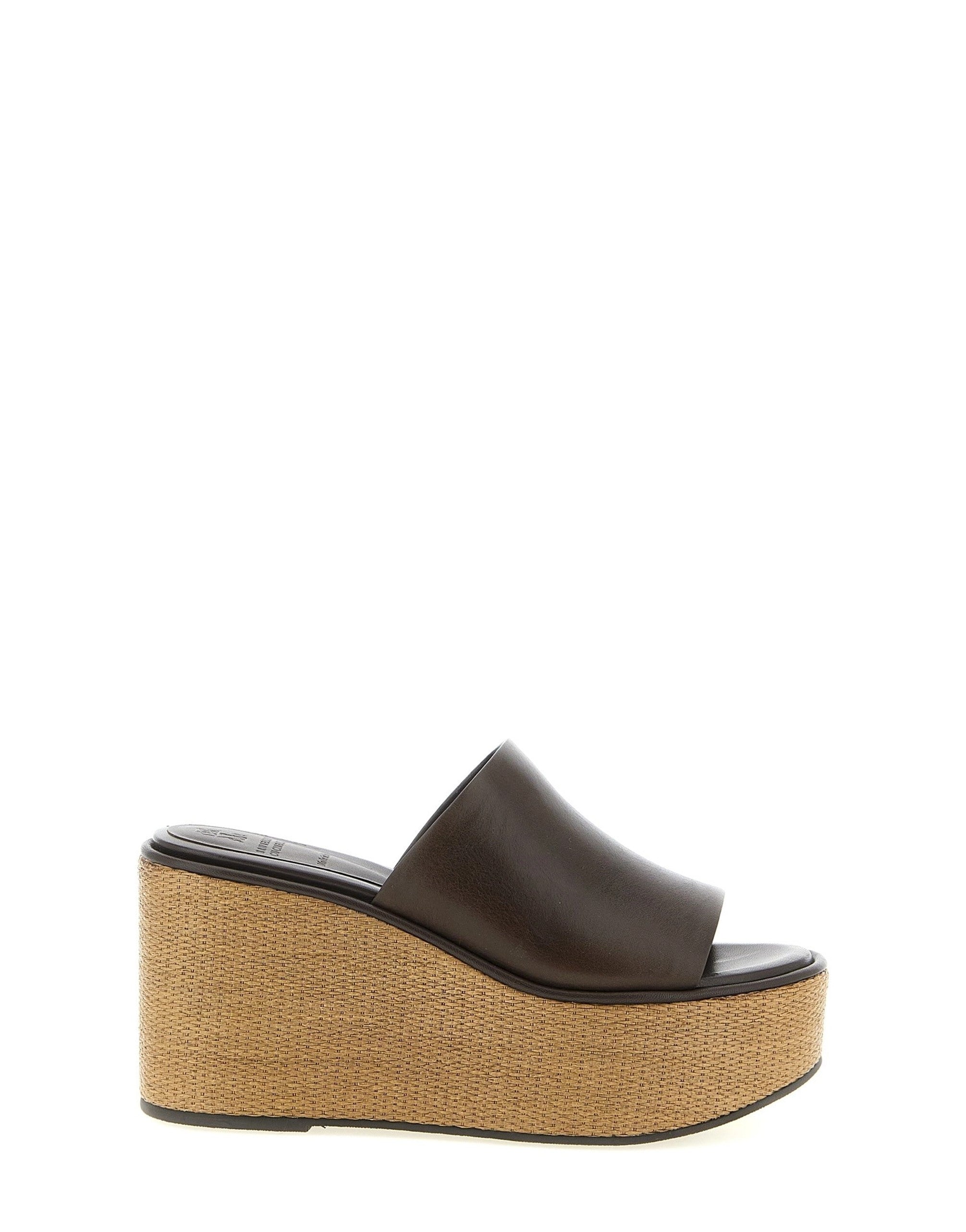 Brunello Cucinelli Brunello Cucinelli Leather Raffia Wedges